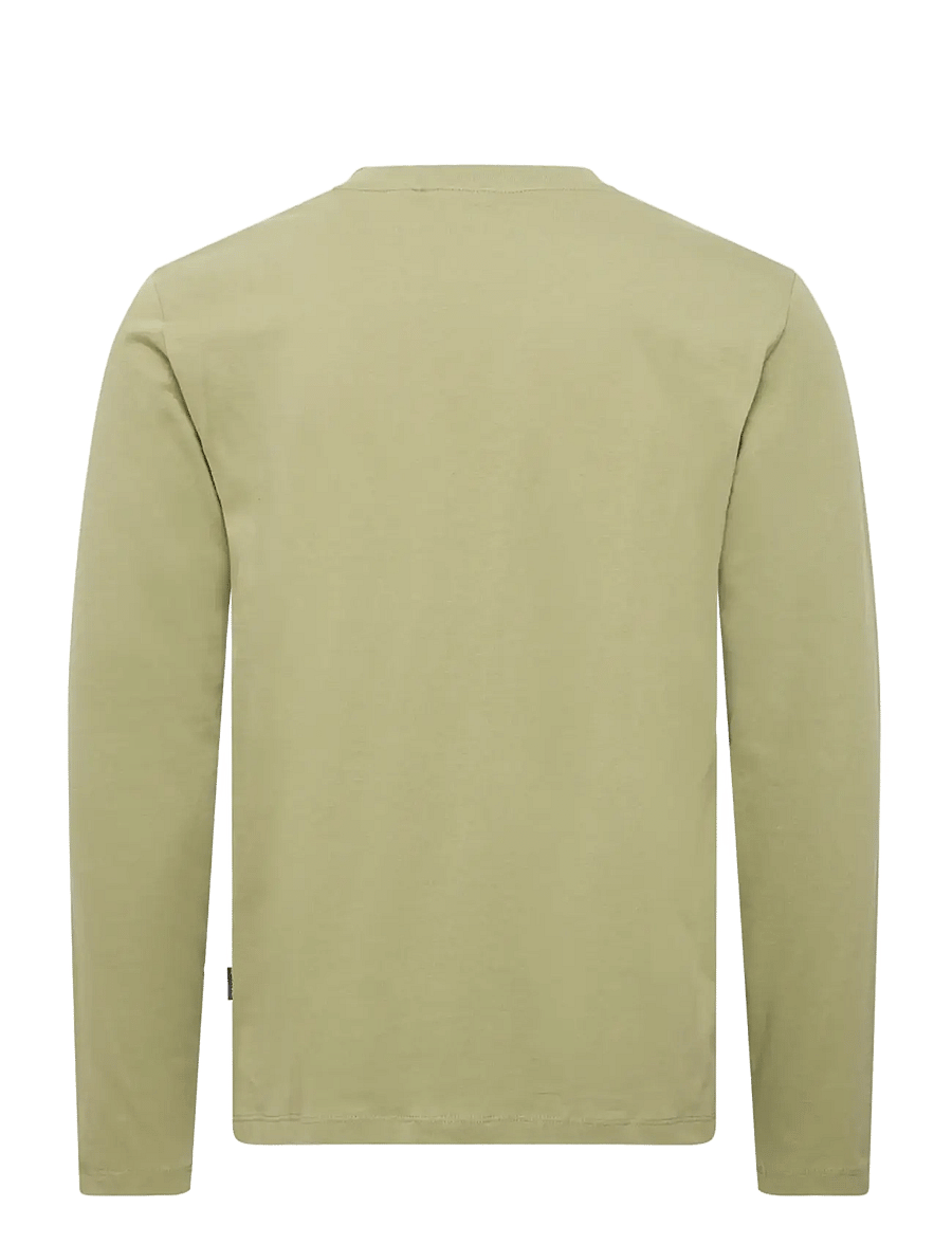 Blend - BHLANDON L/S LOGO TEE - langærmede t-shirts - oil green - 2