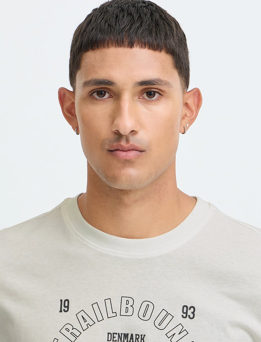 Blend - BHLANDON L/S LOGO TEE - langærmede t-shirts - snow white - 4