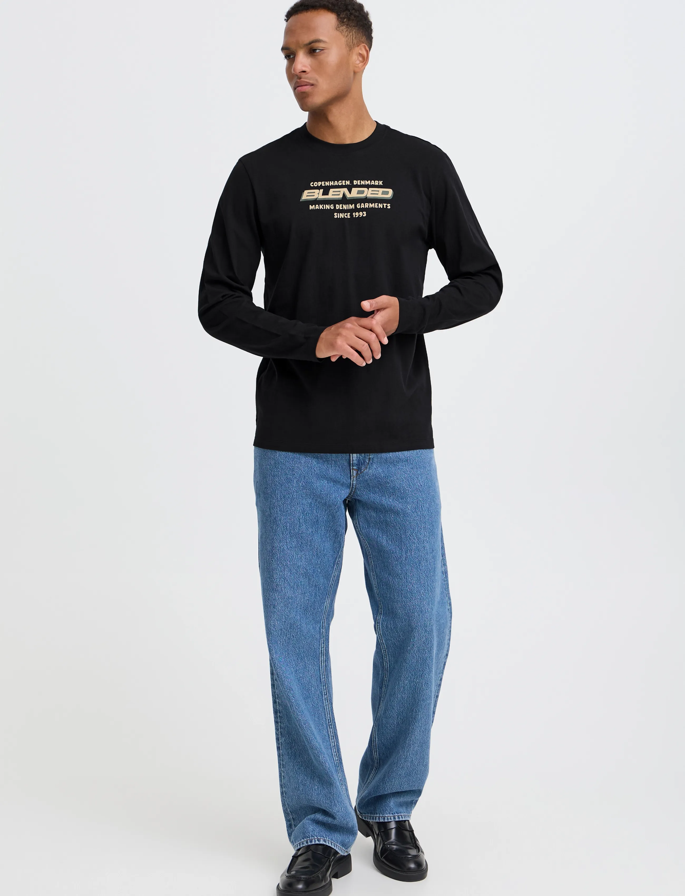 Blend BHLEONARDO L/S LOGO TEE - Blend - BLACK BEAUTY / black