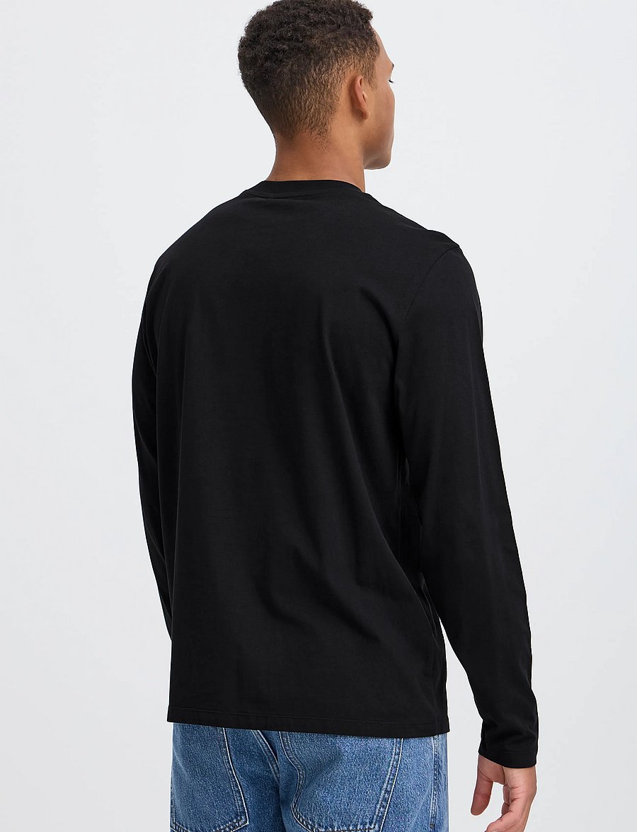 Blend - BHLEONARDO L/S LOGO TEE - langærmede t-shirts - black beauty - 3