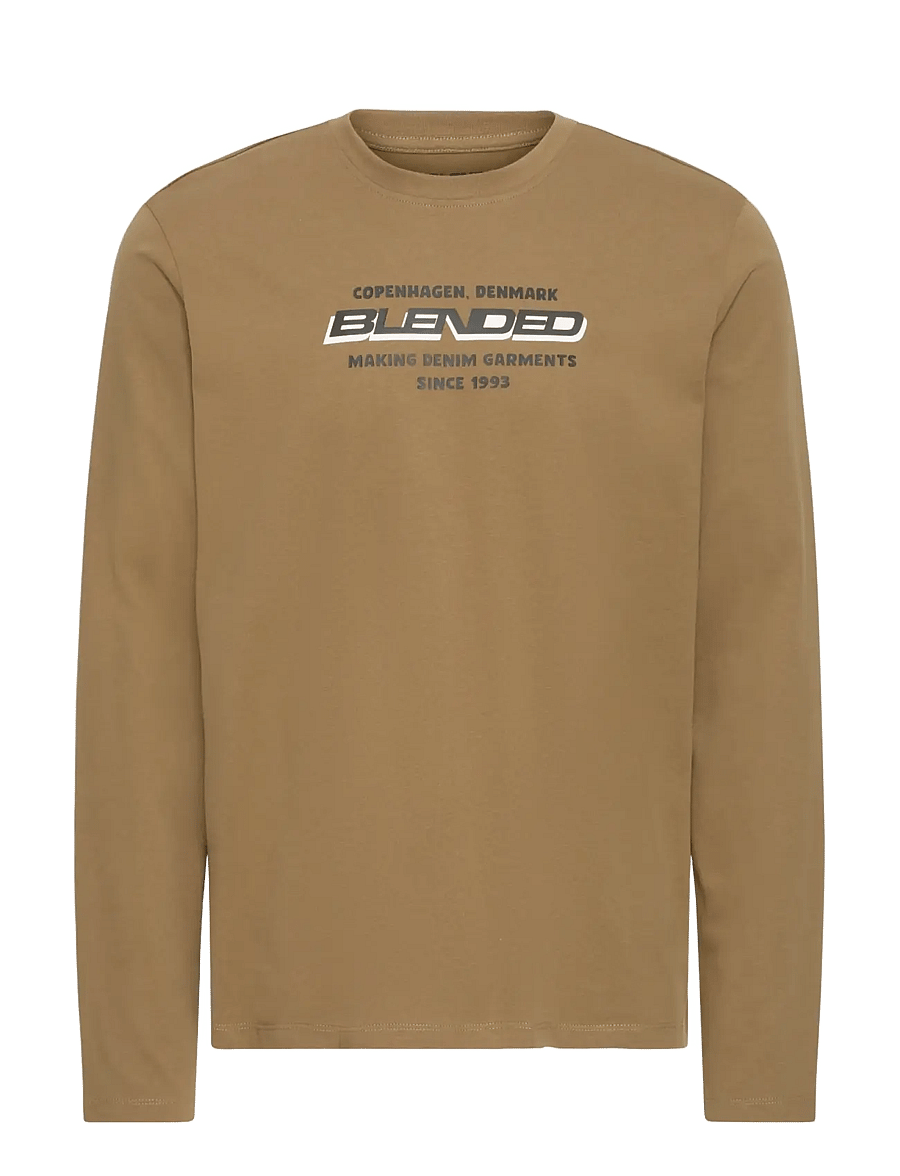 Blend - BHLEONARDO L/S LOGO TEE - langærmede t-shirts - kangaroo - 1