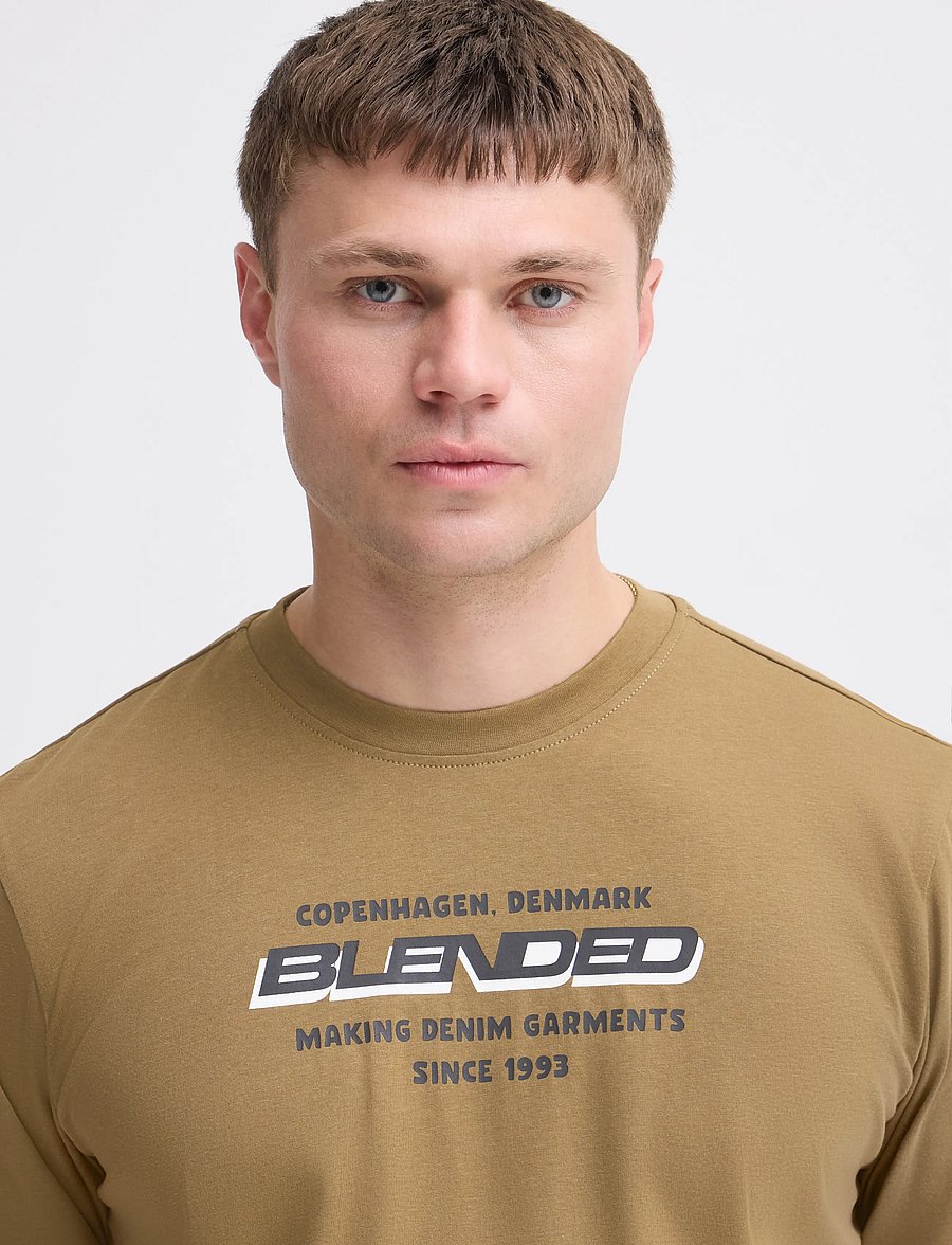 Blend - BHLEONARDO L/S LOGO TEE - langærmede t-shirts - kangaroo - 4
