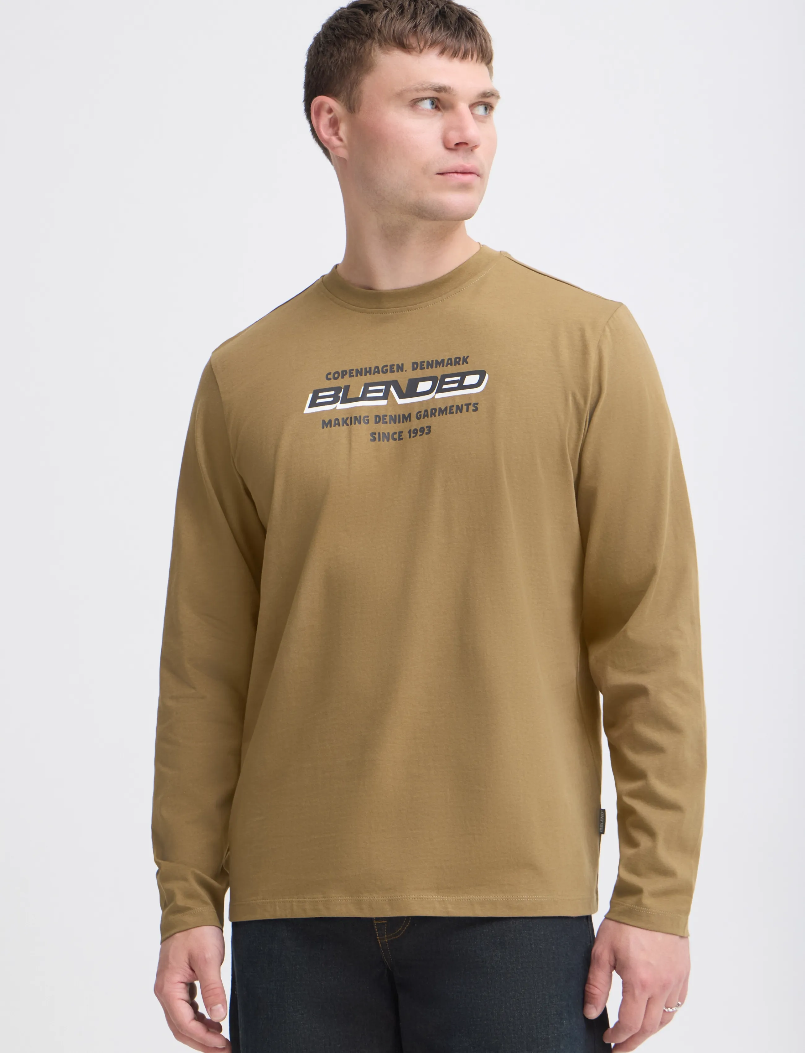 Blend - BHLEONARDO L/S LOGO TEE - langærmede t-shirts - kangaroo - 5