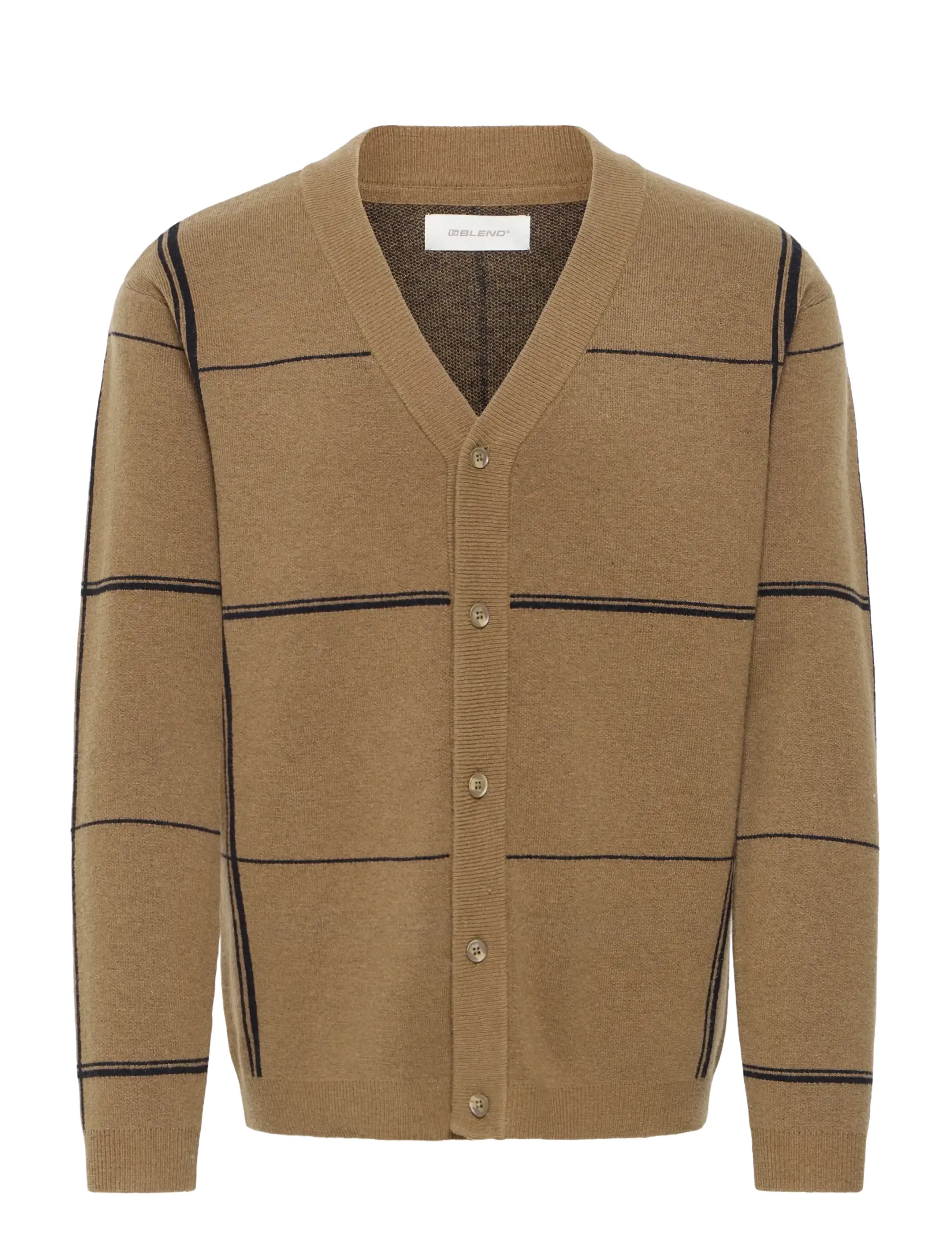 Blend BHBRANKO CARDIGAN CHECK - Riided - KANGAROO / brown