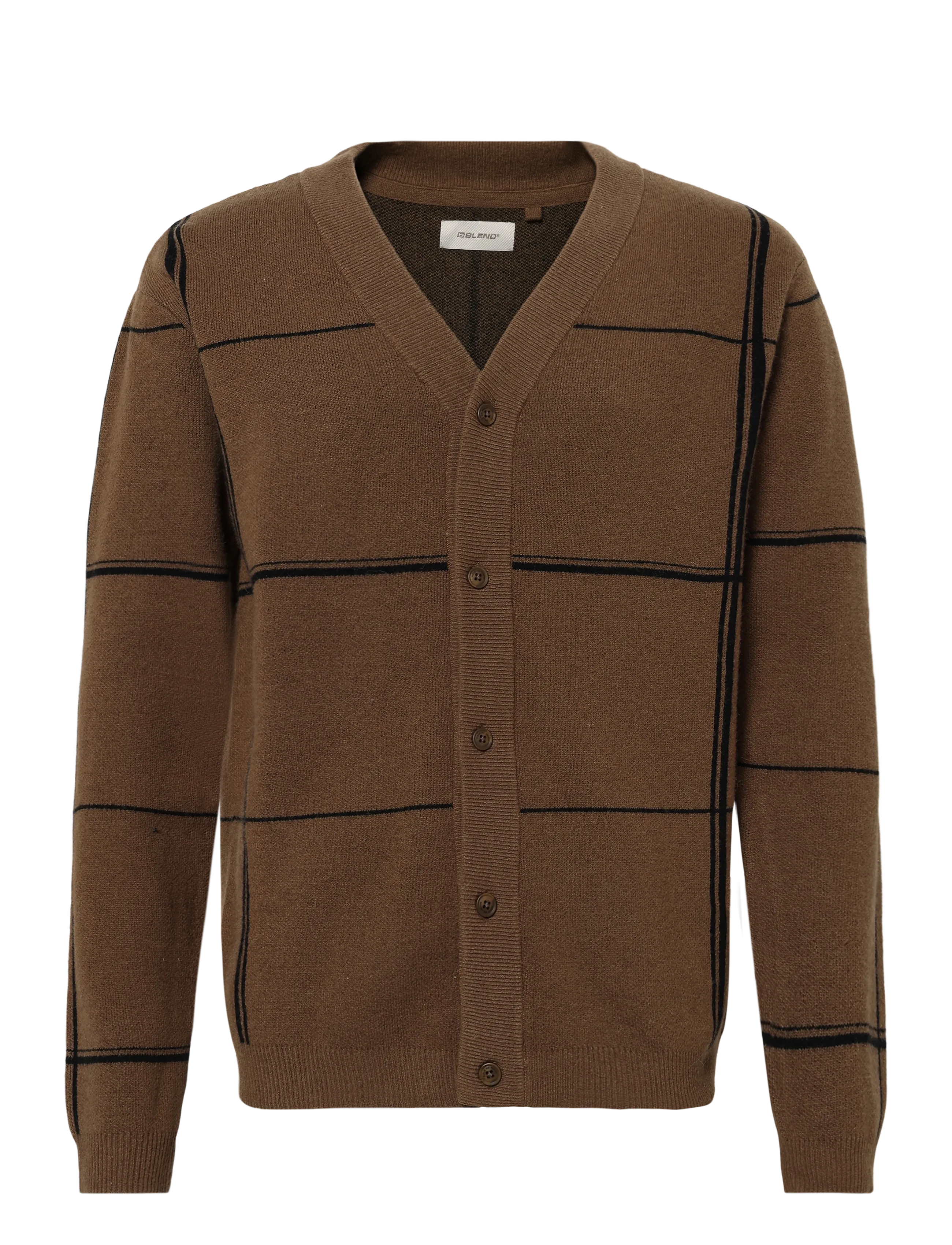 Blend BHBRANKO CARDIGAN CHECK - Kläder - KANGAROO / brown