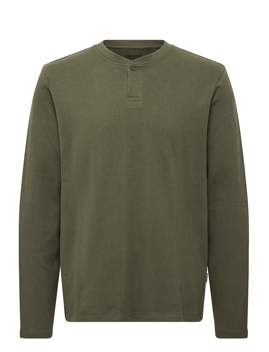 Blend - BHLEWIS L/S STRUCTURE GD TEE - langærmede t-shirts - deep depths - 1