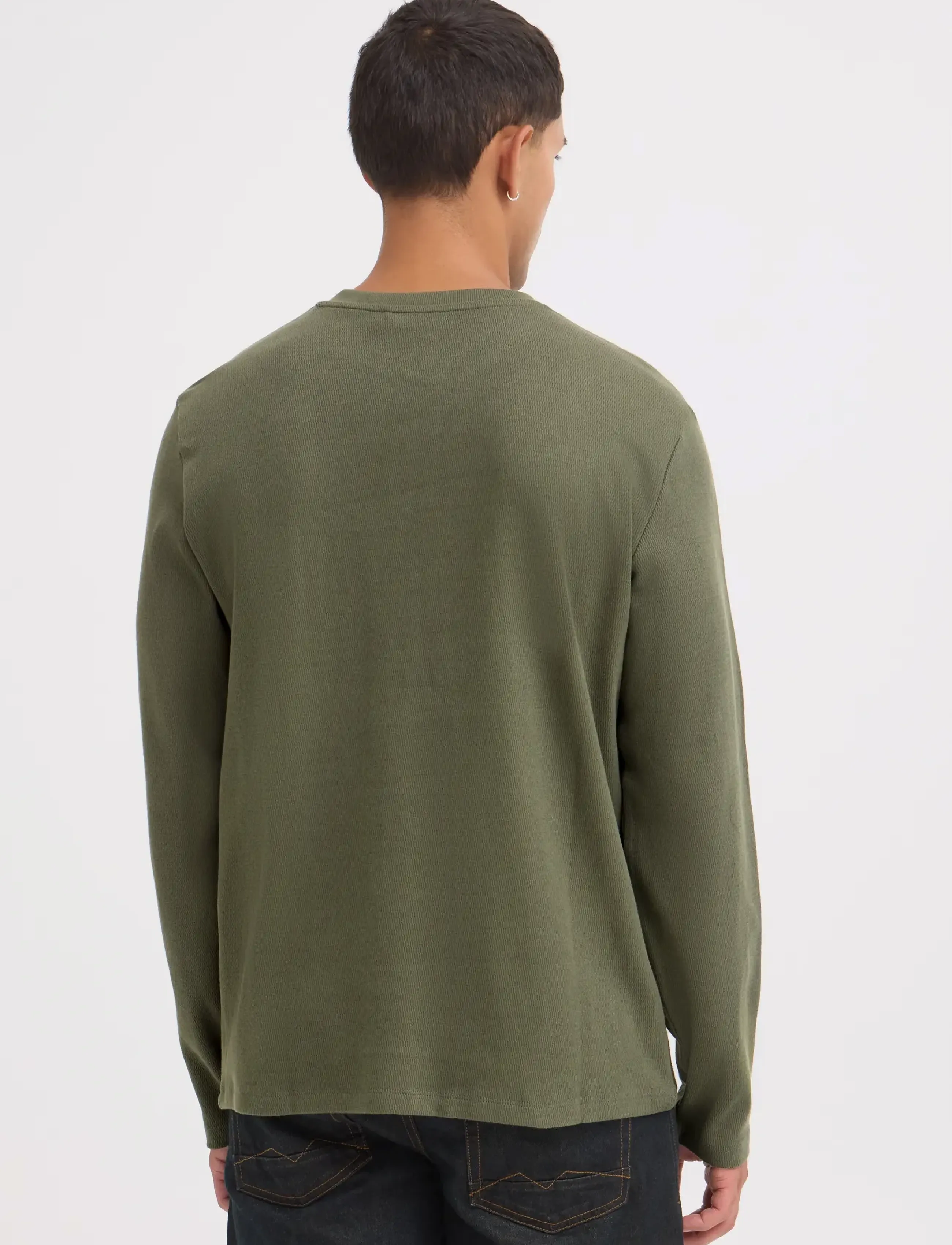 Blend - BHLEWIS L/S STRUCTURE GD TEE - langærmede t-shirts - deep depths - 3
