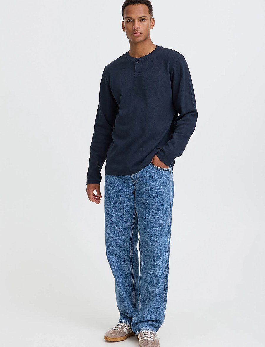 Blend - BHLEWIS L/S STRUCTURE GD TEE - langærmede t-shirts - salute - 0