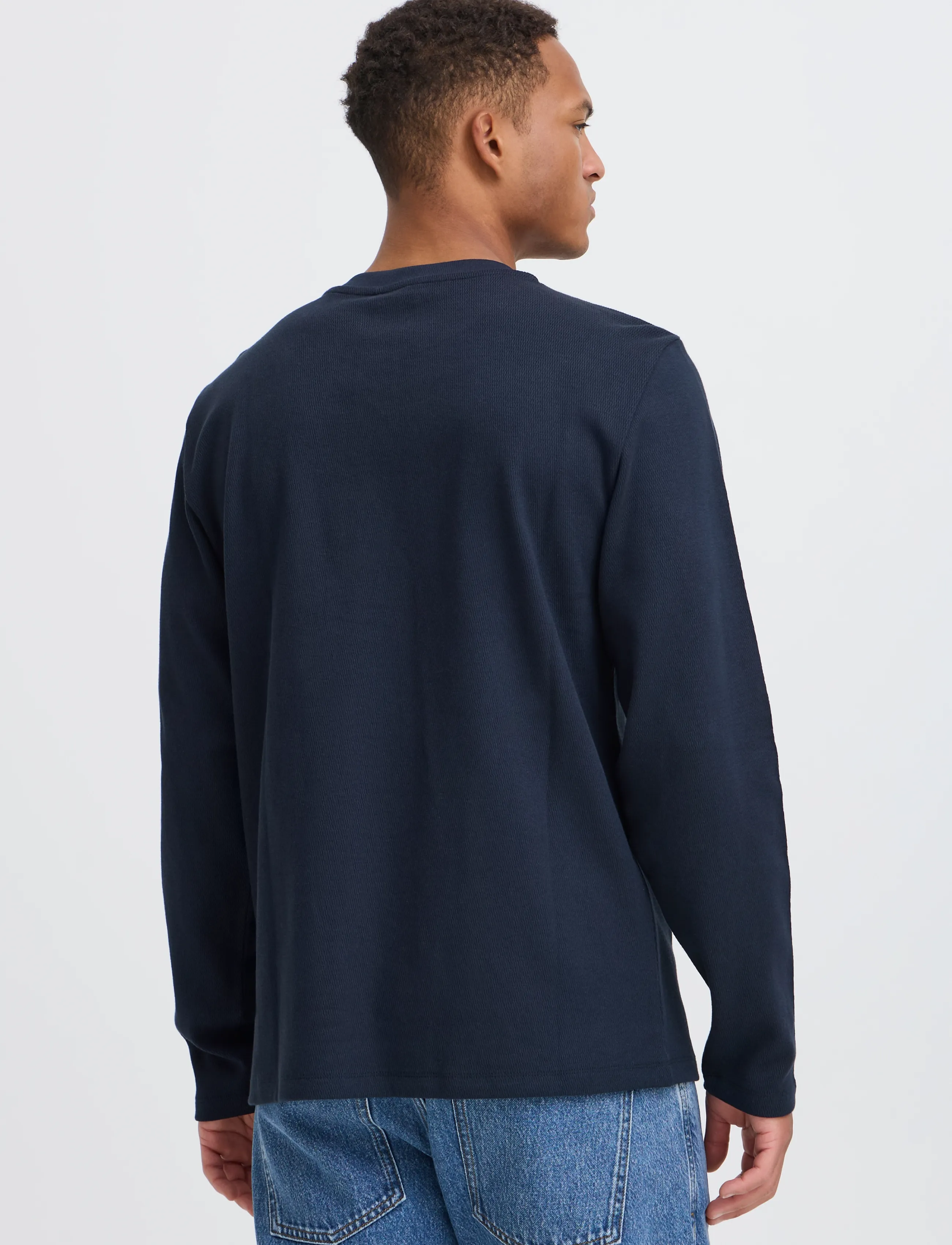 Blend - BHLEWIS L/S STRUCTURE GD TEE - langærmede t-shirts - salute - 3