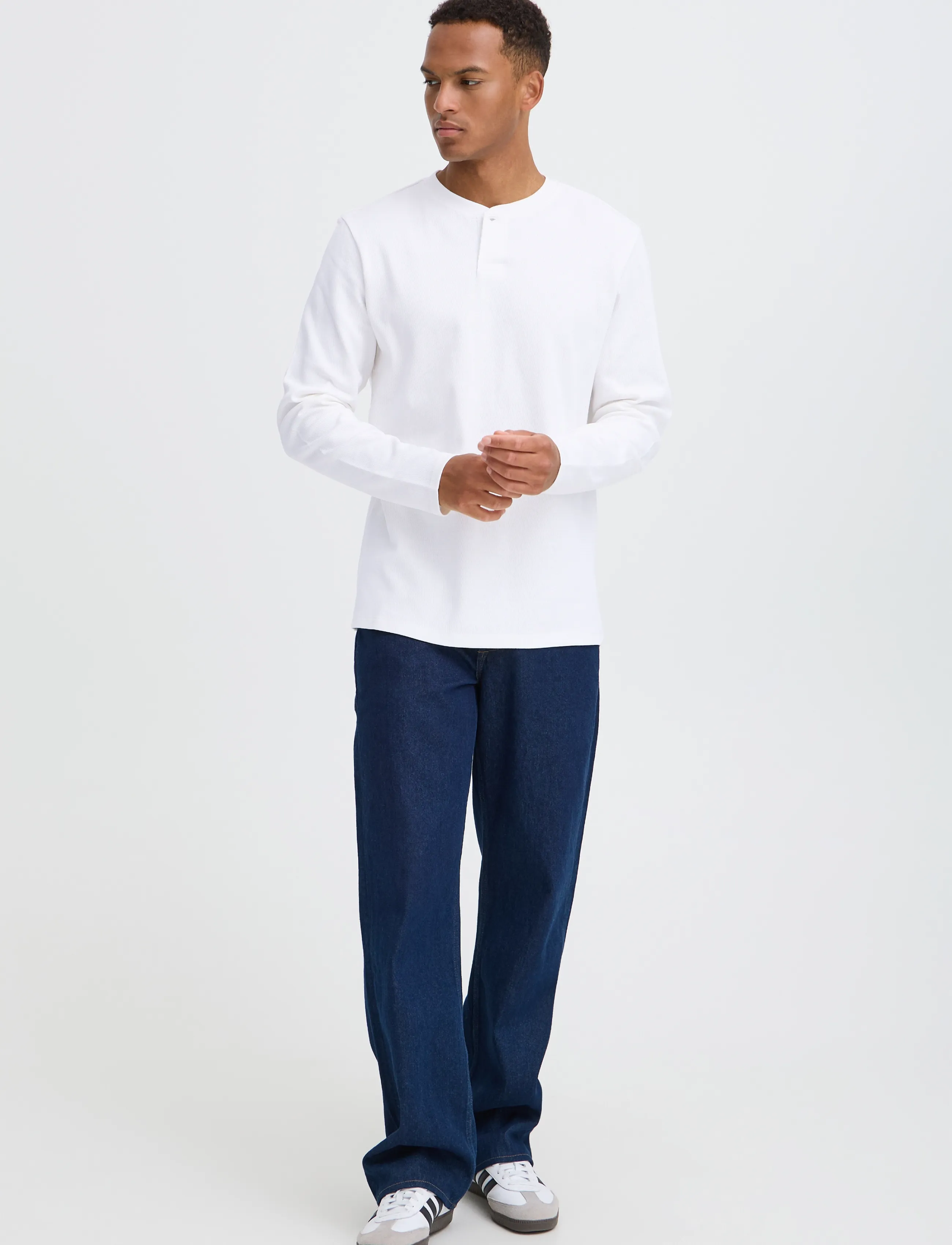 Blend BHLEWIS L/S STRUCTURE GD TEE - Blend - SNOW WHITE / white