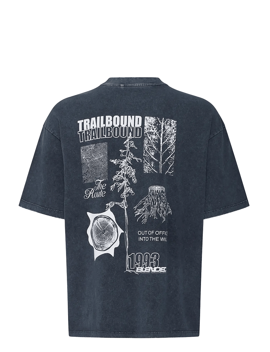 Blend - BHLANCE S/S WASH RLX TEE - kurzärmelige t-shirts - black beauty - 2