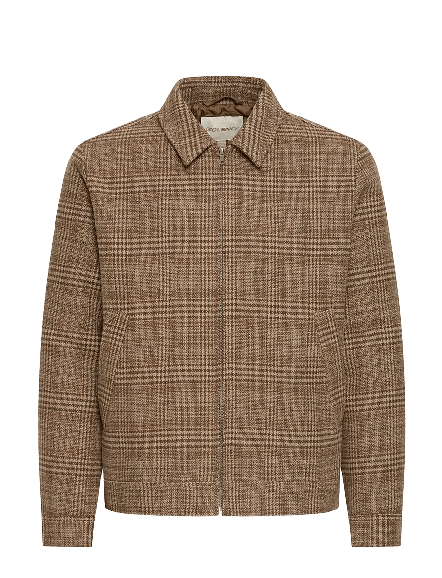 Blend - BHGILBERTO WOOL CHECK JKT - efterårsjakker - turkish coffee - 1