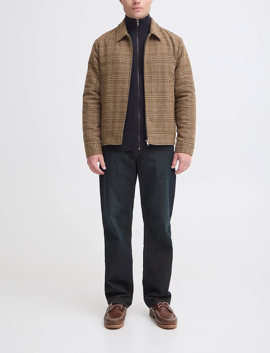 Blend - BHGILBERTO WOOL CHECK JKT - efterårsjakker - turkish coffee - 0