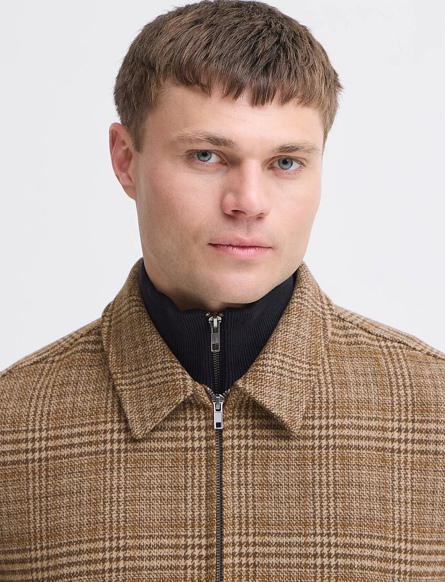 Blend - BHGILBERTO WOOL CHECK JKT - efterårsjakker - turkish coffee - 4