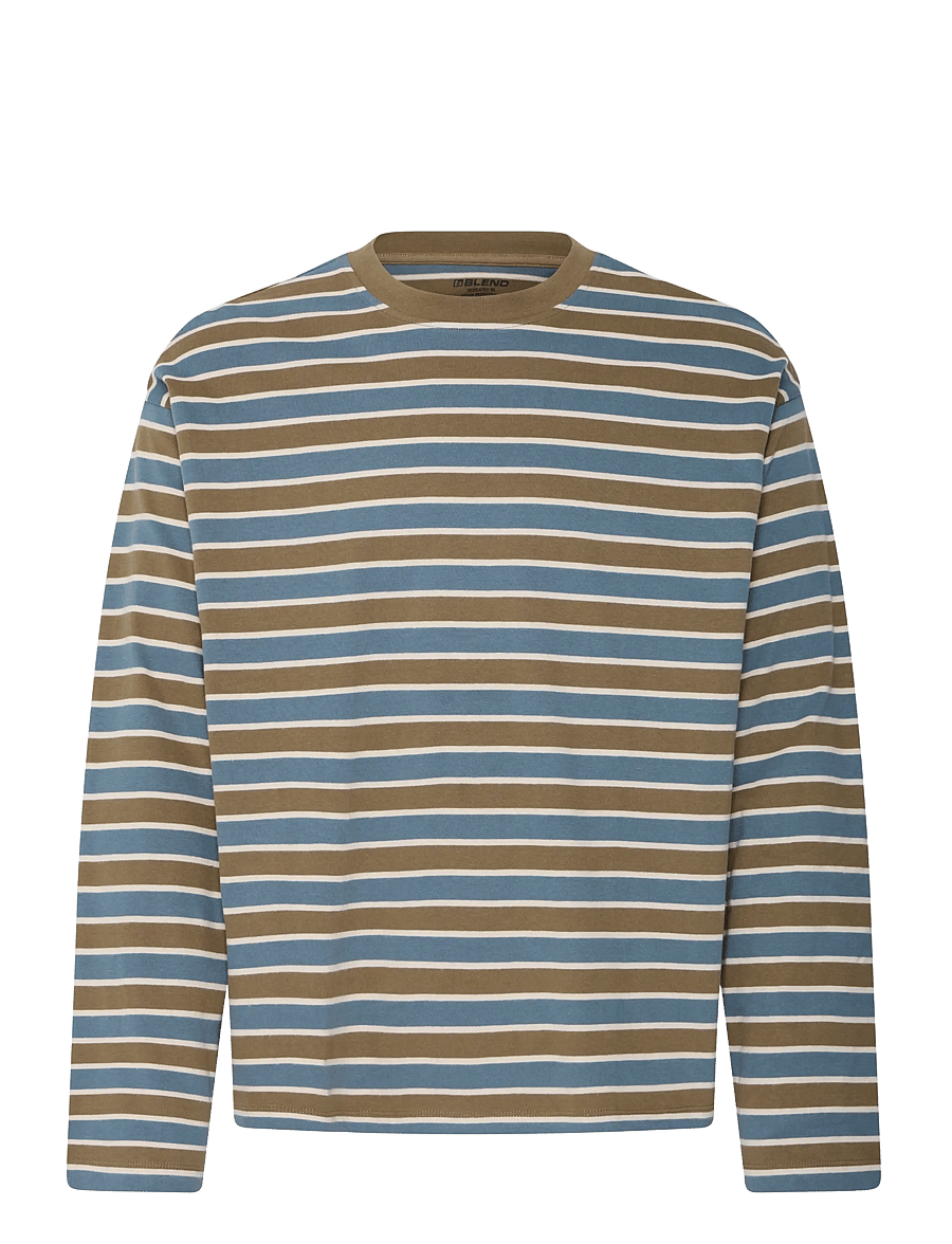 Blend - BHKHALID L/S STRIPE TEE - stormy weather - 1
