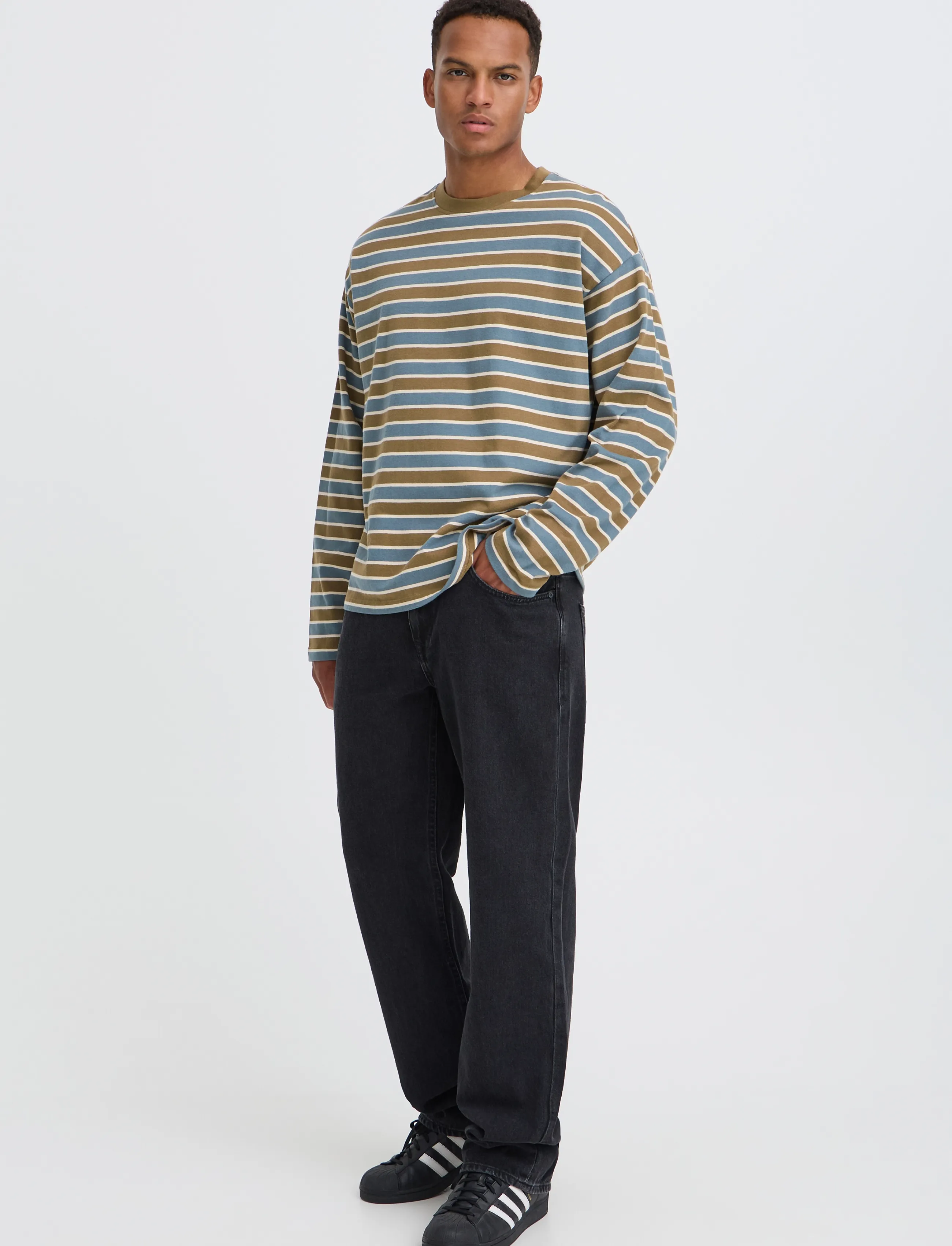 Blend BHKHALID L/S STRIPE TEE - Kollektionen - STORMY WEATHER / blue