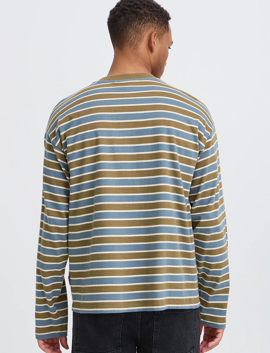 Blend - BHKHALID L/S STRIPE TEE - stormy weather - 3