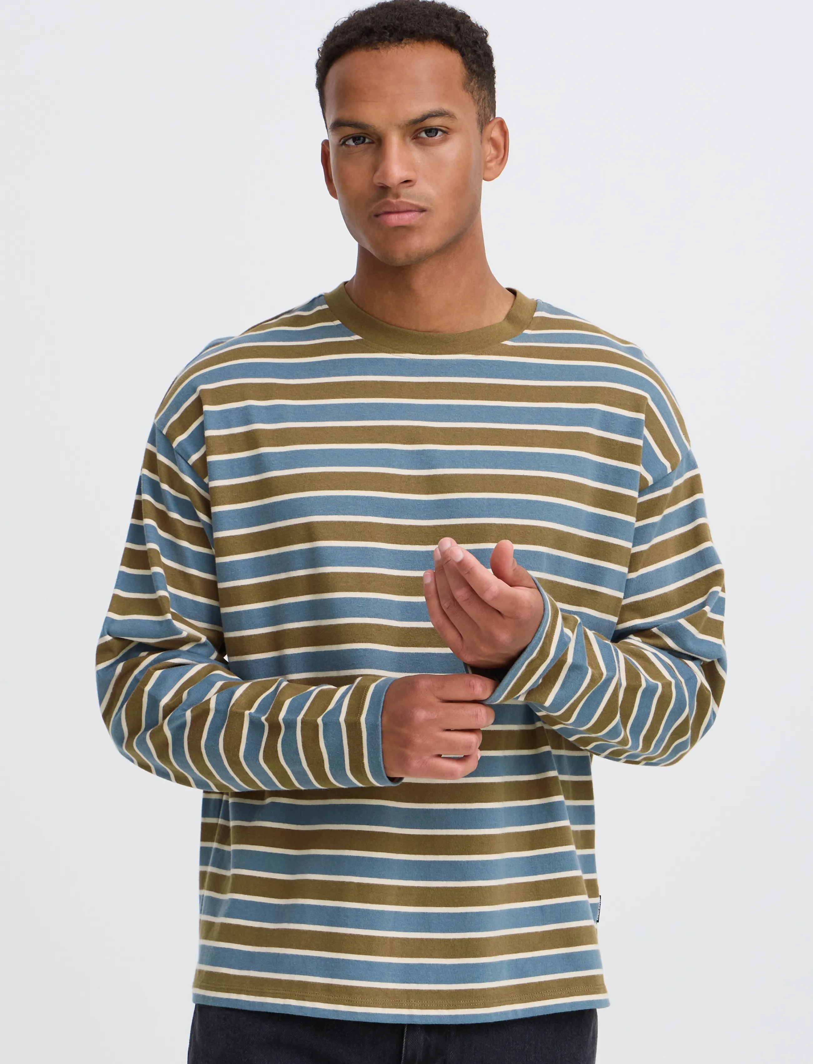 Blend - BHKHALID L/S STRIPE TEE - stormy weather - 5