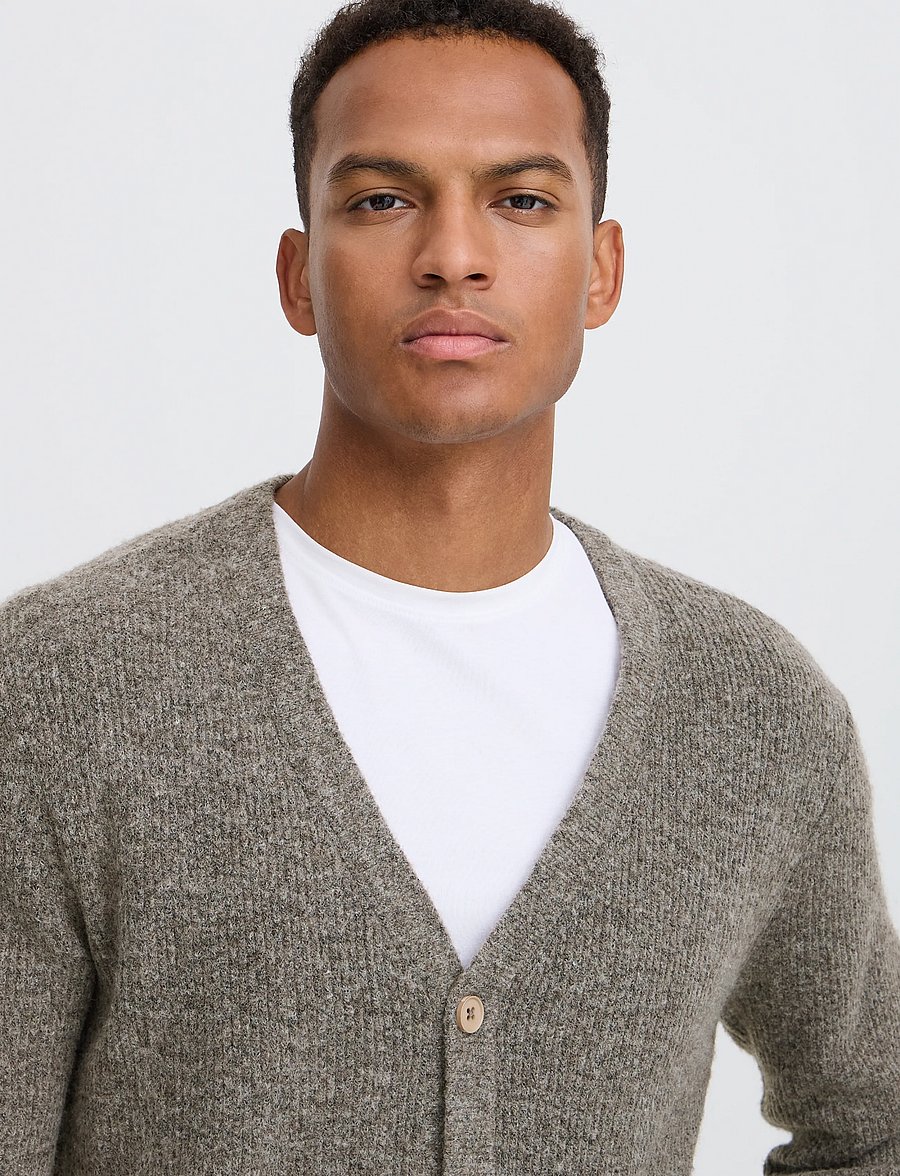 Blend - BHBRONO KNIT CARDIGAN - cardigans - crockery melange - 4