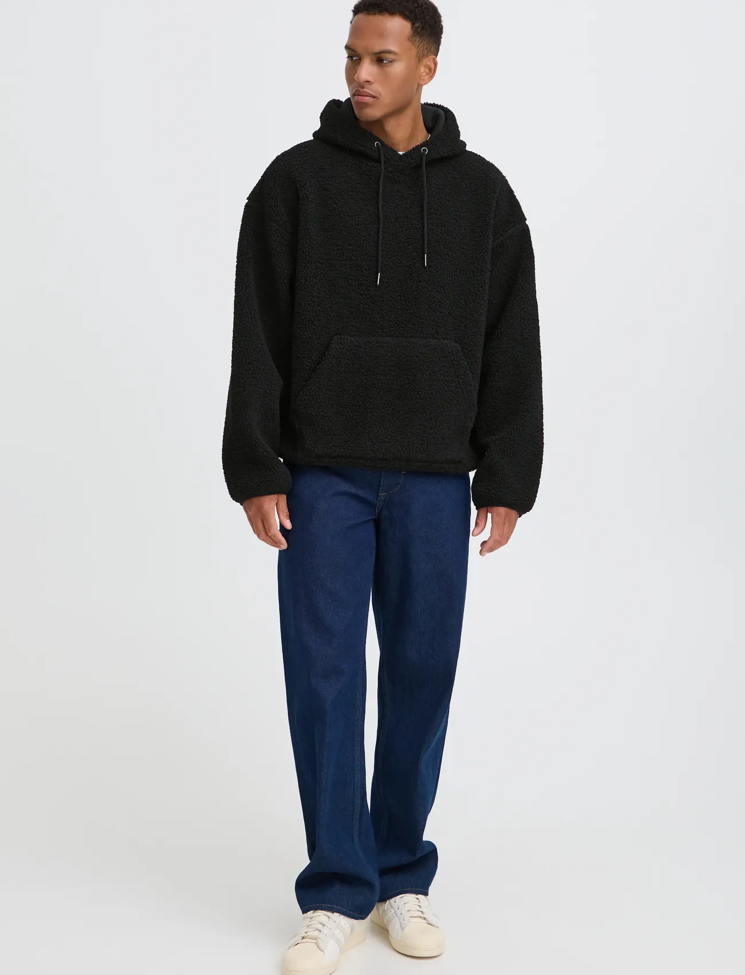 Blend BHLINK TEDDY HOOD SWEAT - Kläder - BLACK BEAUTY / black