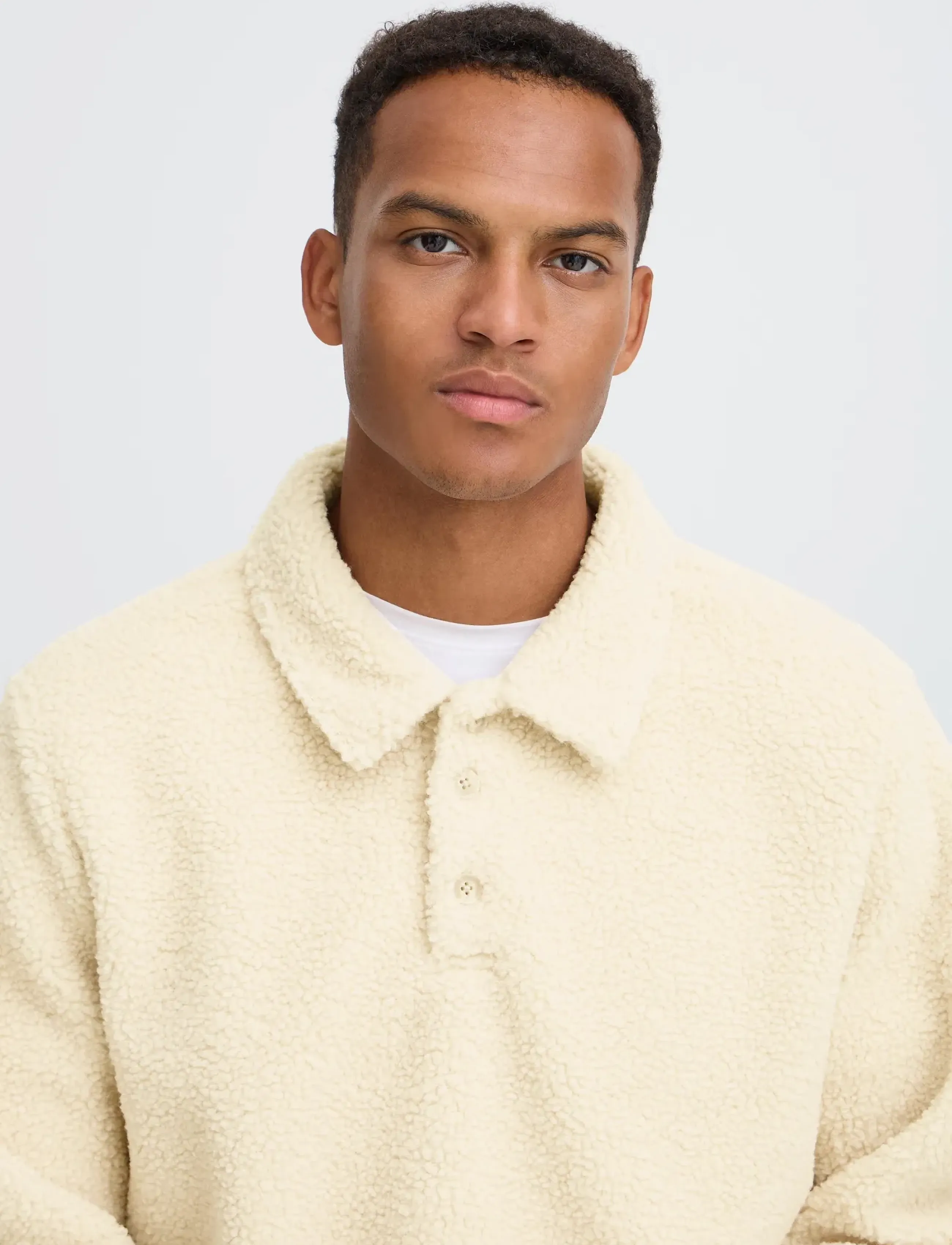Blend - BHLINK TEDDY POLO - långärmade stickade pikétröjor - oyster gray - 4