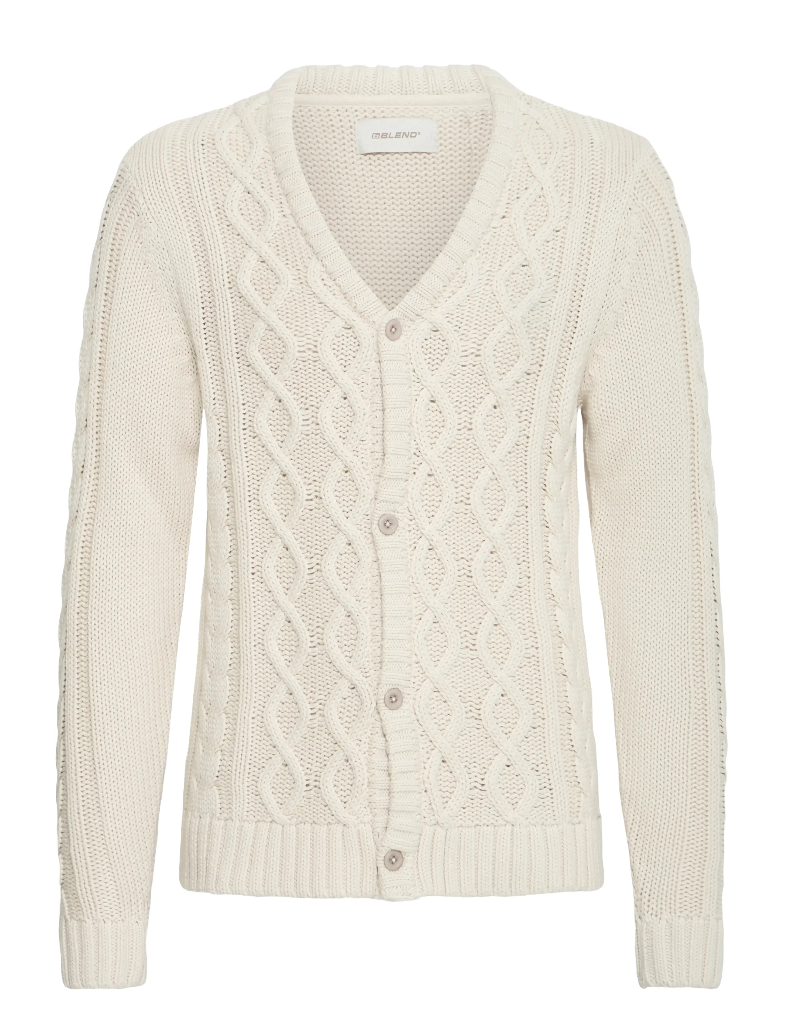 Blend BHBURRE CARDIGAN - Cardigans - OYSTER GRAY / cream