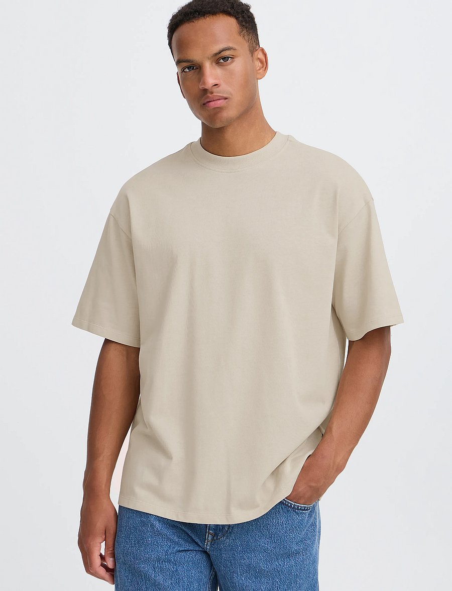 Blend - BHLUCIUS S/S WASH PRINT TEE - kurzärmelige t-shirts - oyster gray - 5
