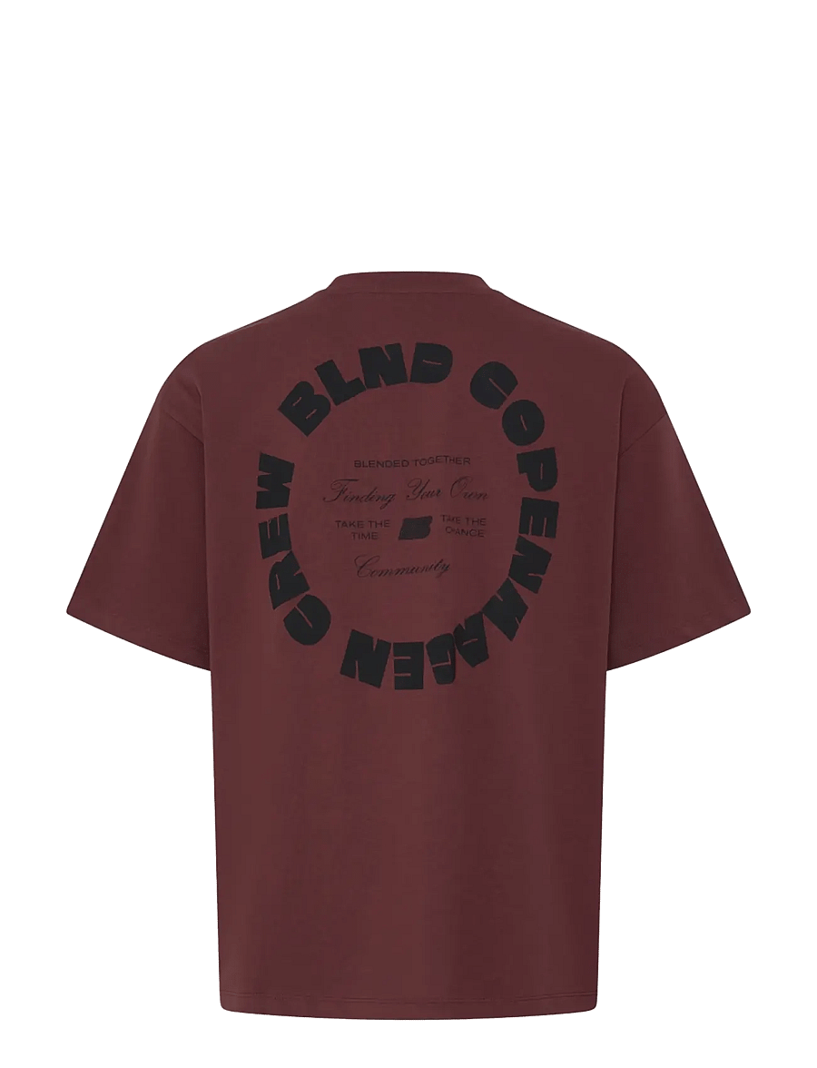 Blend - BHLUCIUS S/S WASH PRINT TEE - kurzärmelige t-shirts - rum raisin - 2