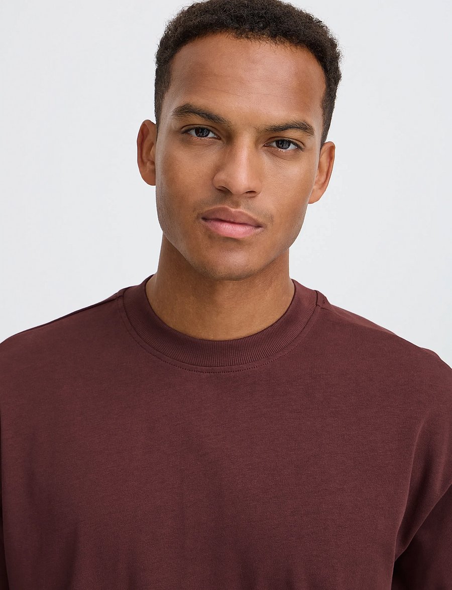 Blend - BHLUCIUS S/S WASH PRINT TEE - kurzärmelige t-shirts - rum raisin - 4