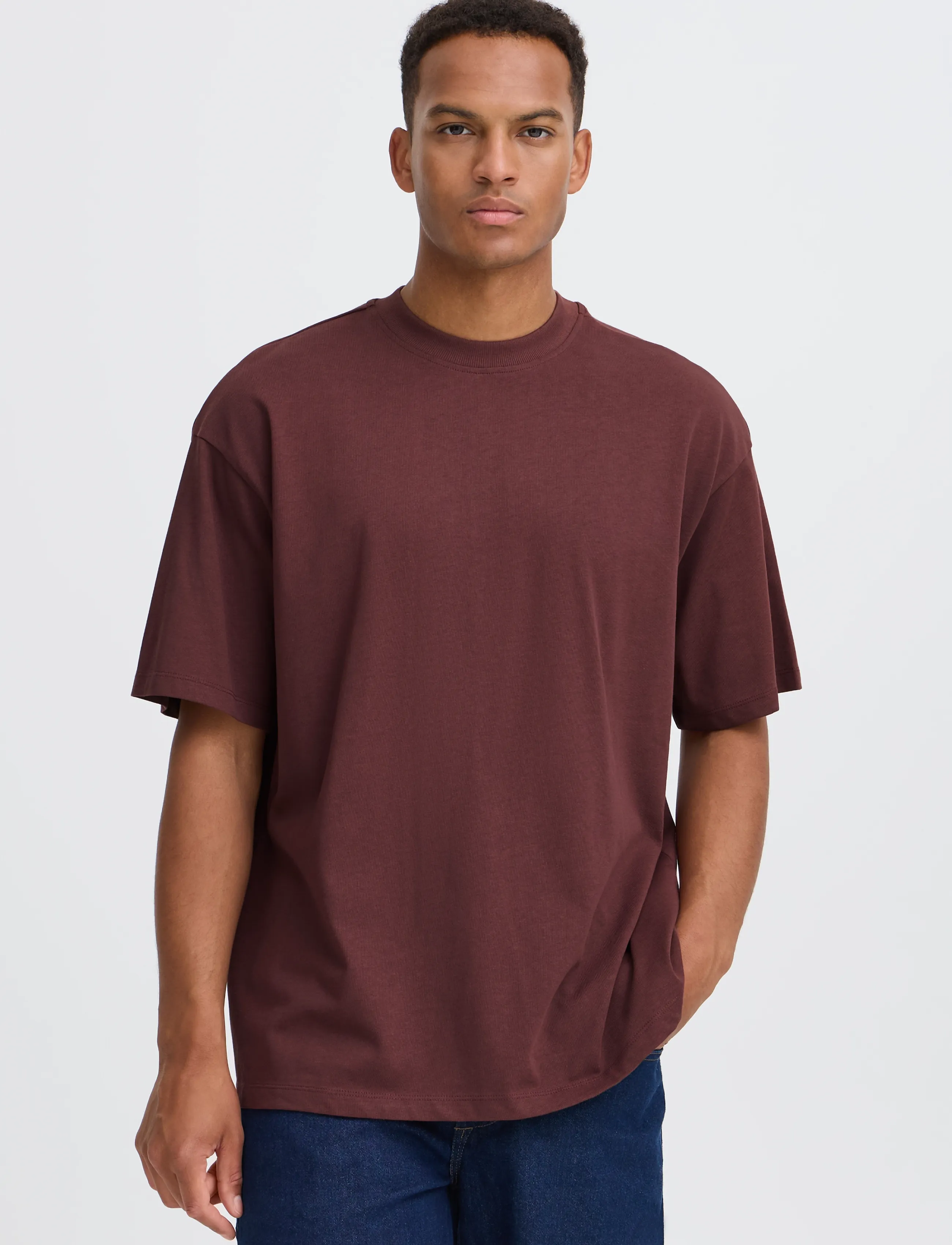 Blend - BHLUCIUS S/S WASH PRINT TEE - kurzärmelige t-shirts - rum raisin - 5