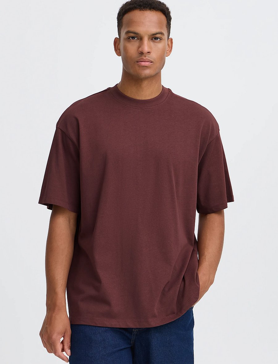 Blend - BHLUCIUS S/S WASH PRINT TEE - kurzärmelige t-shirts - rum raisin - 5