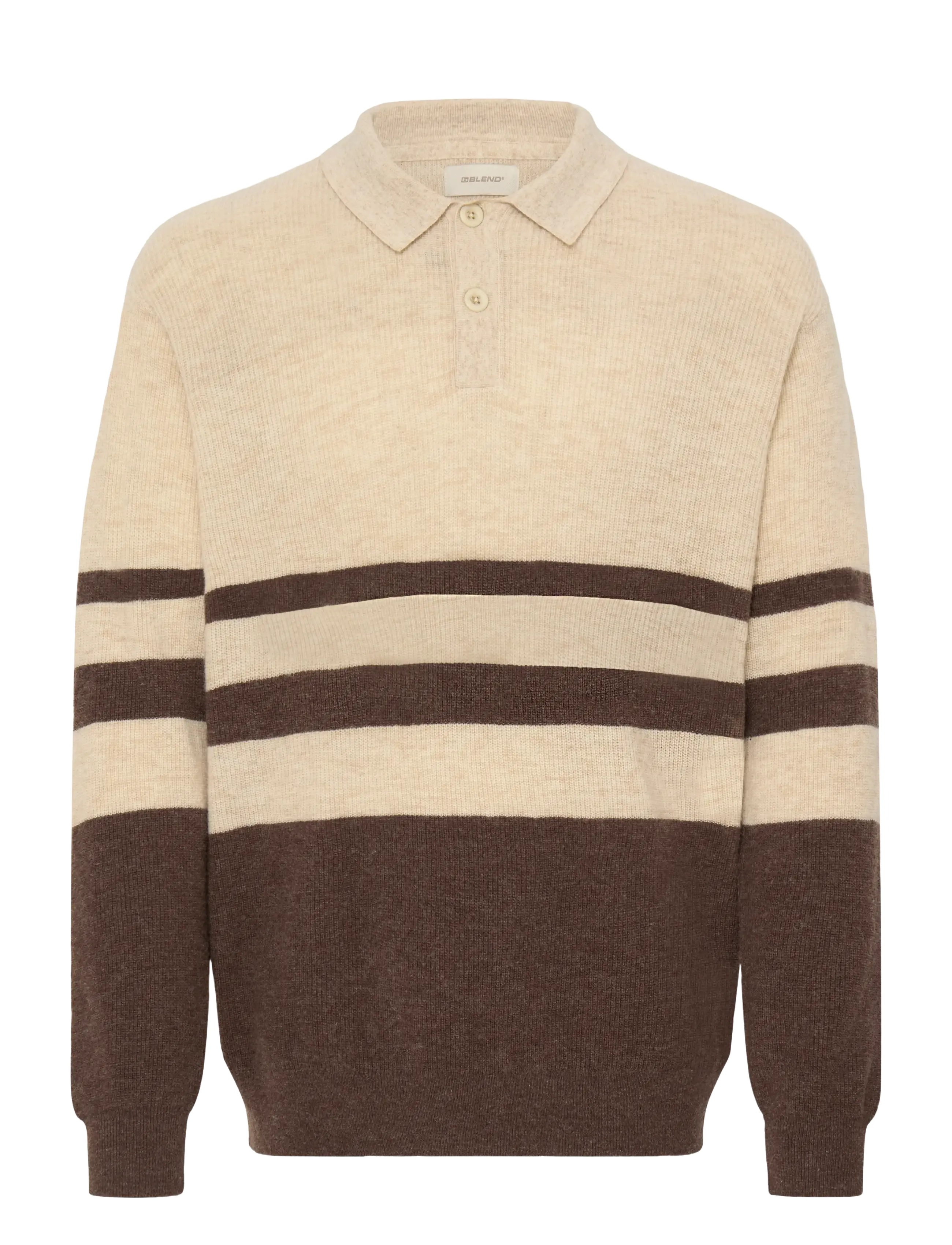 Blend BHDANIN POLO - Strik - OYSTER GRAY / beige