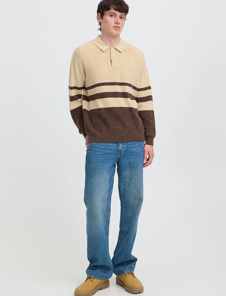 Blend - BHDANIN POLO - poloer i strik med lange ærmer - oyster gray - 0