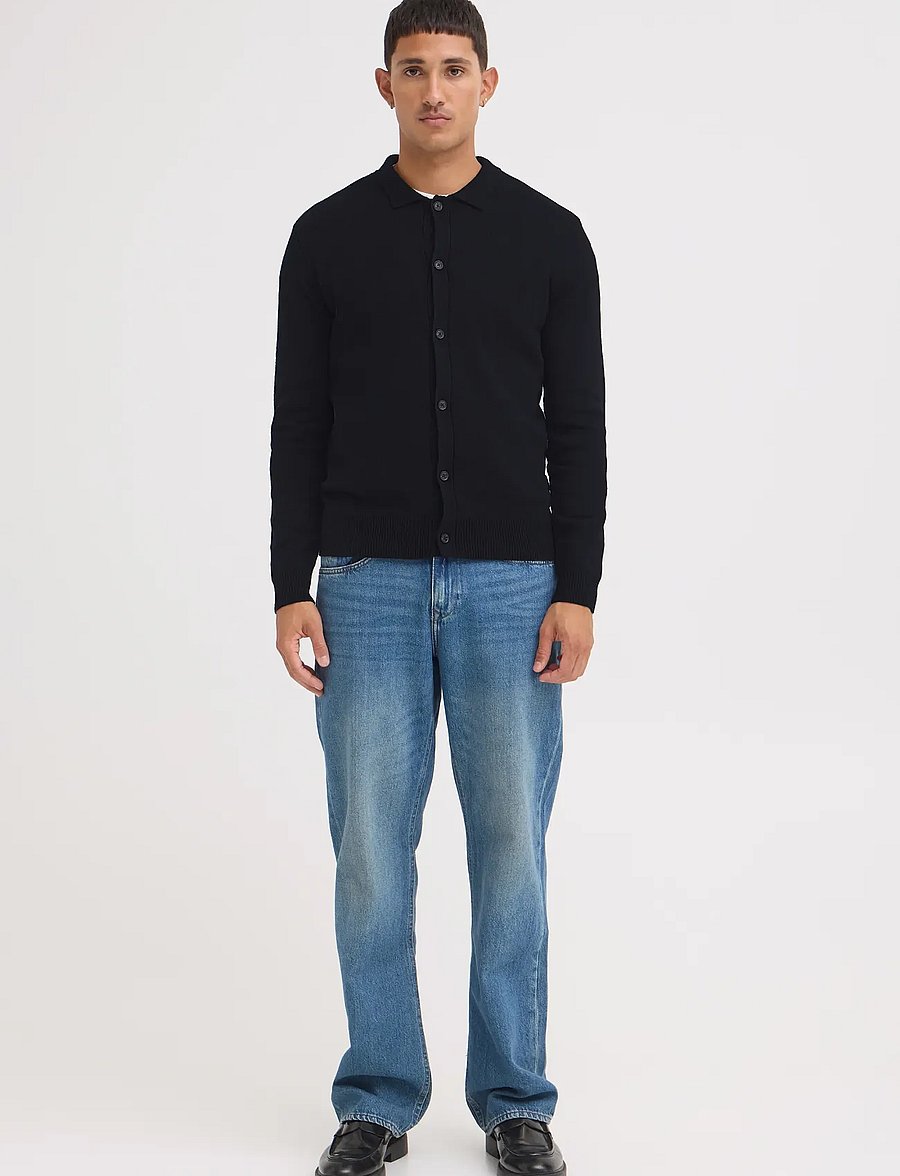 Blend - BHBRANKO POLO CARDIGAN - koftor - black beauty - 0