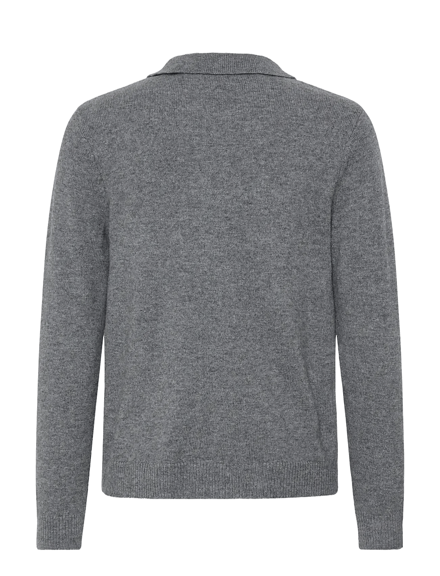 Blend - BHBRANKO POLO CARDIGAN - koftor - pewter melange - 2