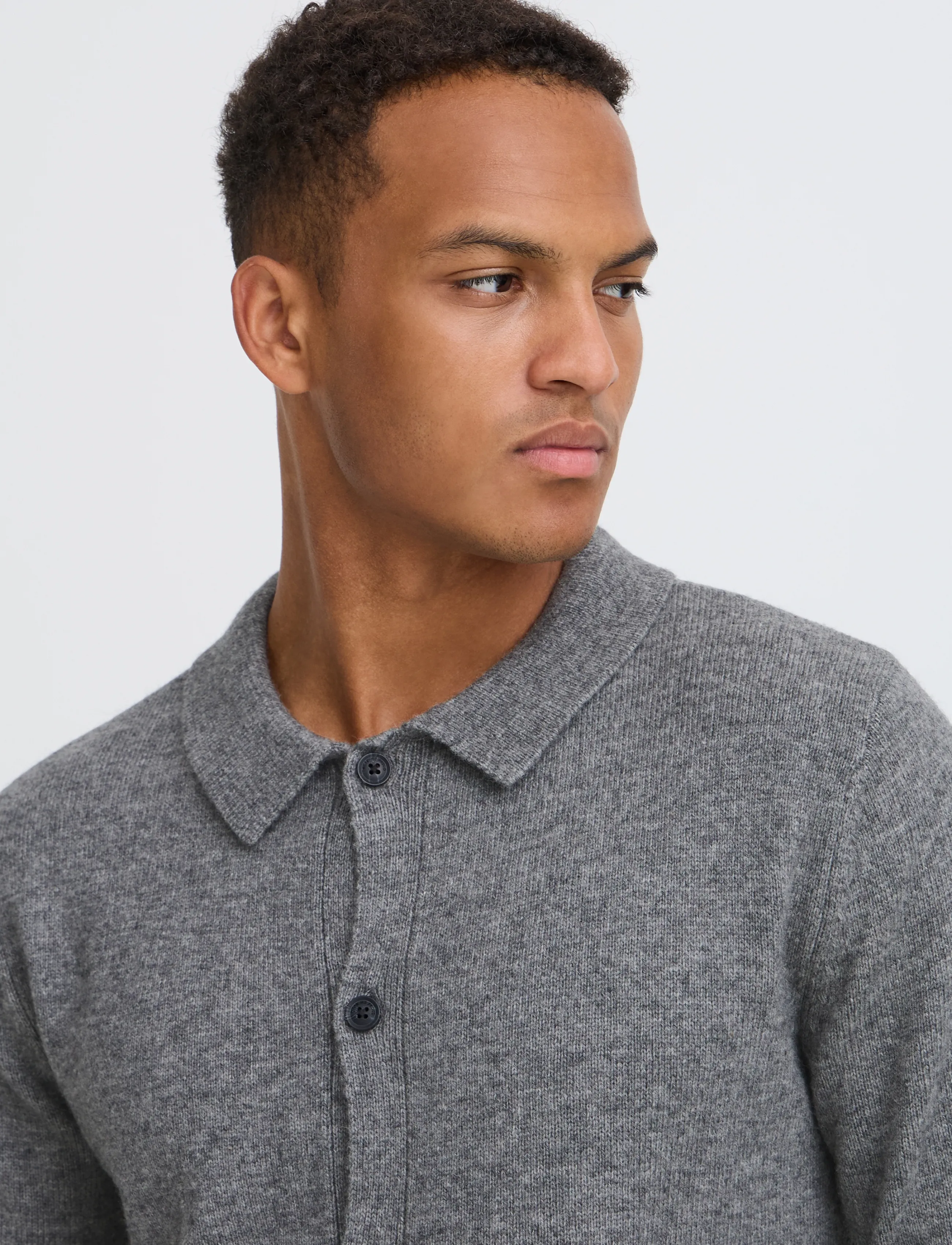 Blend - BHBRANKO POLO CARDIGAN - koftor - pewter melange - 3