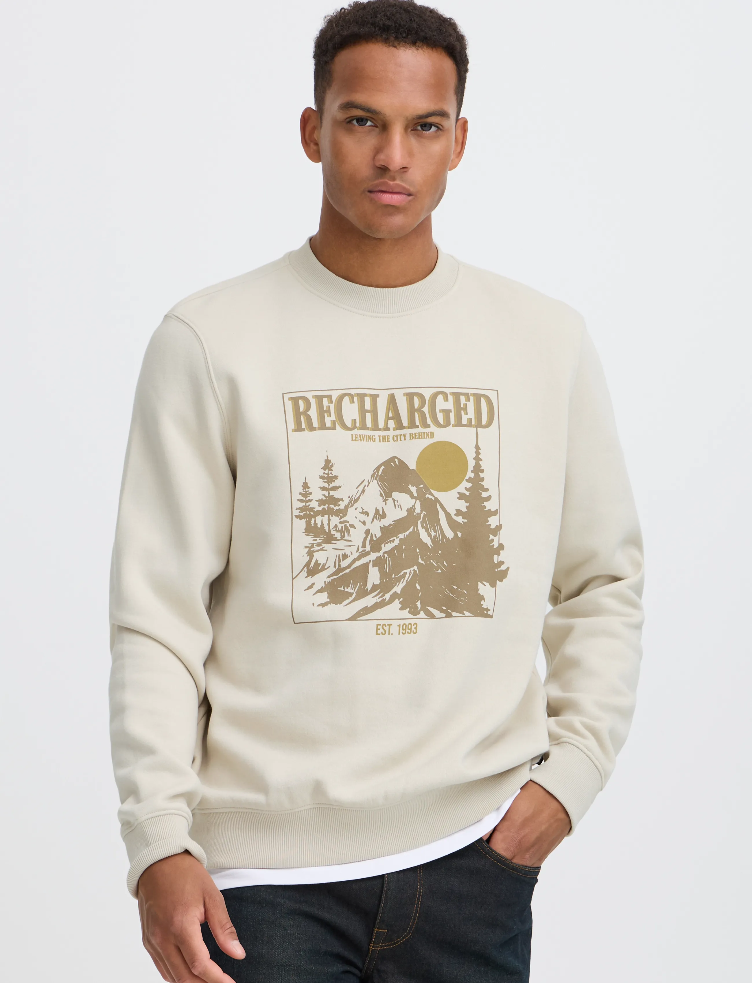 Blend - BHLAMONT REG CREW SWEAT - dressipluusid - oyster gray - 5