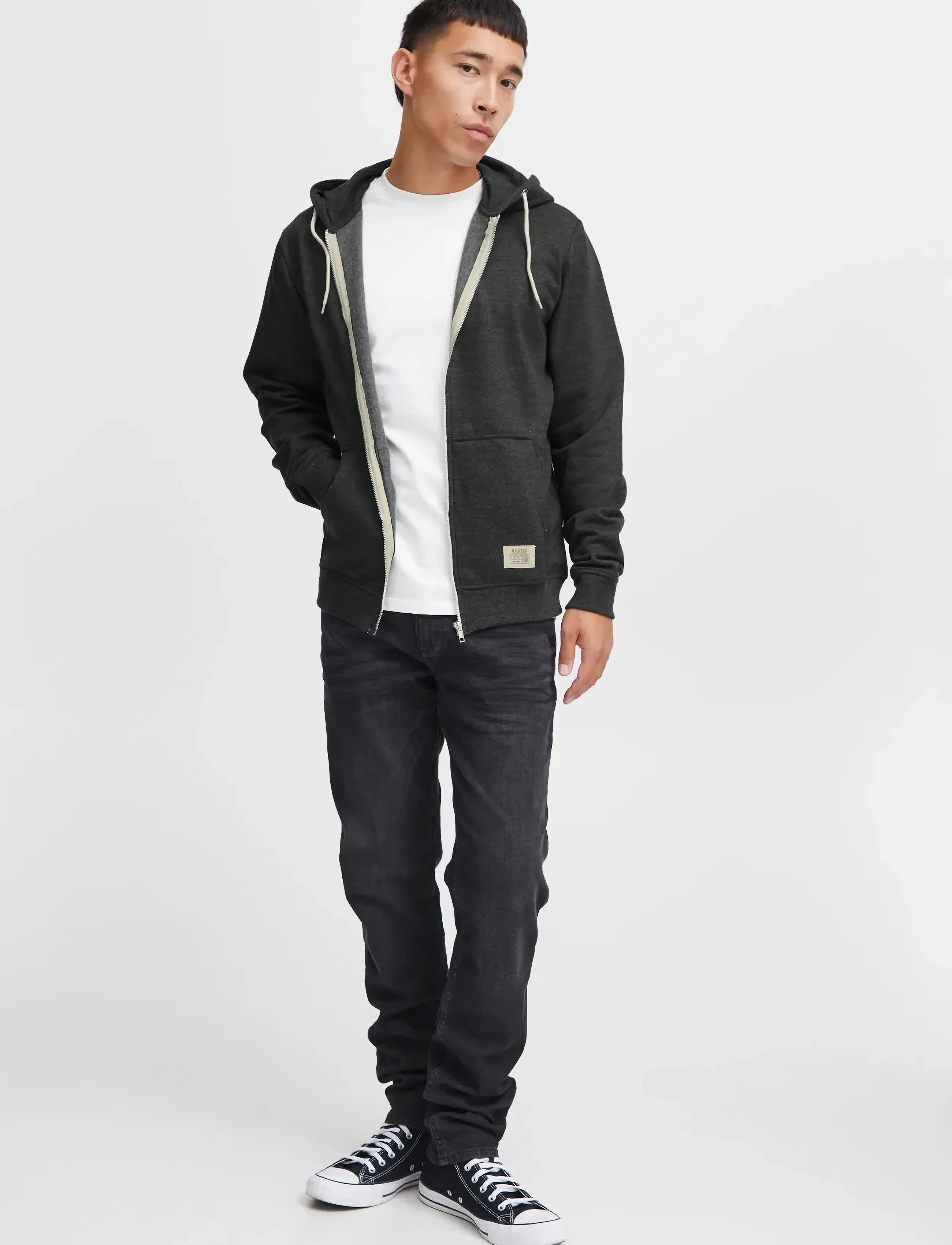 Blend BHNOAH HOOD SWEAT - Hoodies - CHARCOAL / grey