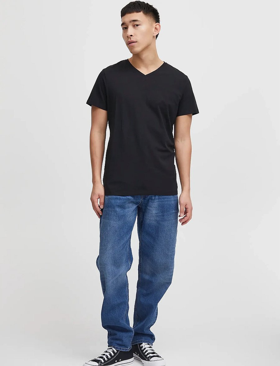 Blend - BHDINTON V-NECK TEE 2-PACK - koszulki z dekoltem w serek - black - 0
