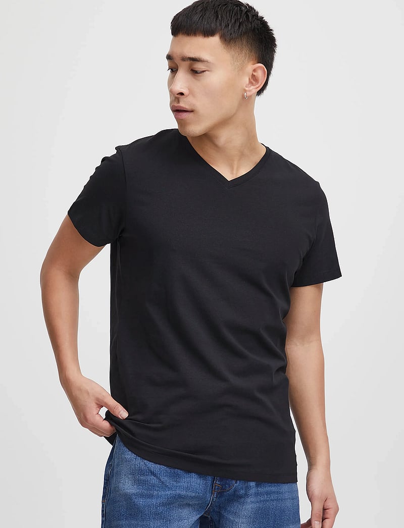 Blend - BHDINTON V-NECK TEE 2-PACK - v-ringade t-shirts - black - 3