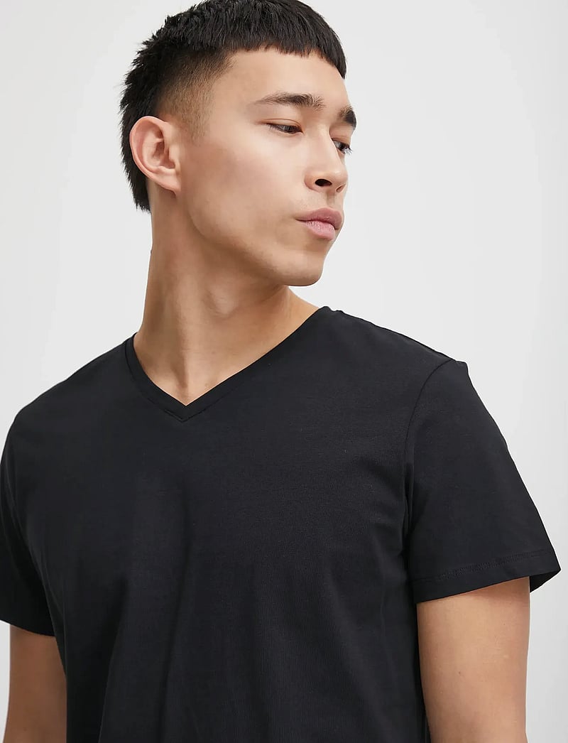 Blend - BHDINTON V-NECK TEE 2-PACK - v-ringade t-shirts - black - 4