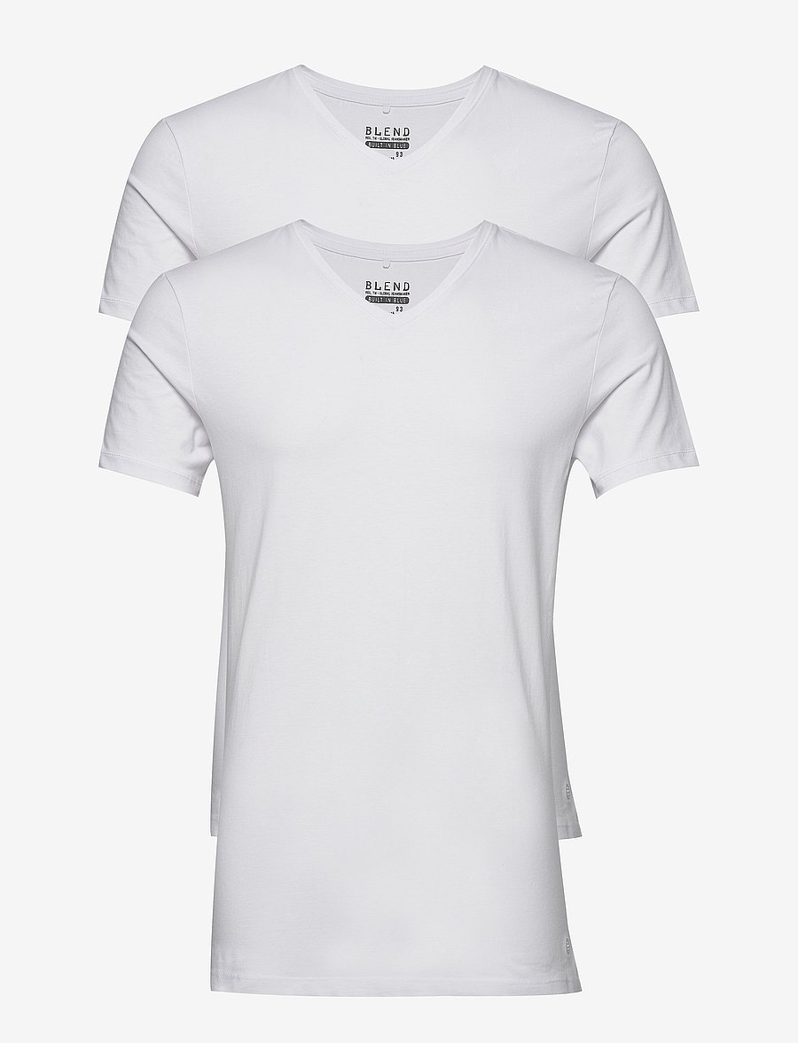 Blend - BHDINTON V-NECK TEE 2-PACK - v-kaelusega t-särgid - white - 1
