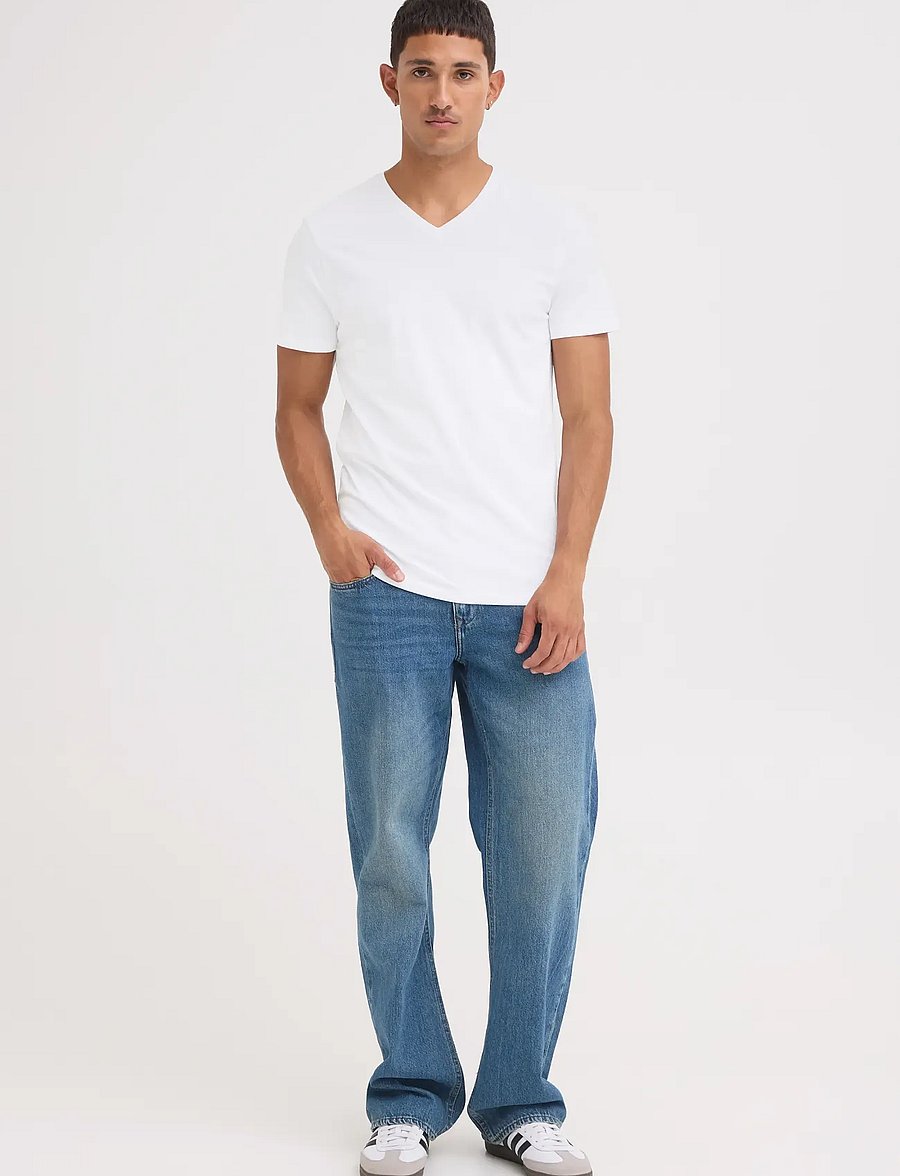 Blend - BHDinton V-neck tee 2-pack - v-ringade t-shirts - white - 0