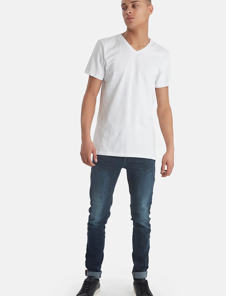 Blend - BHDINTON V-NECK TEE 2-PACK - v-kaelusega t-särgid - white - 3