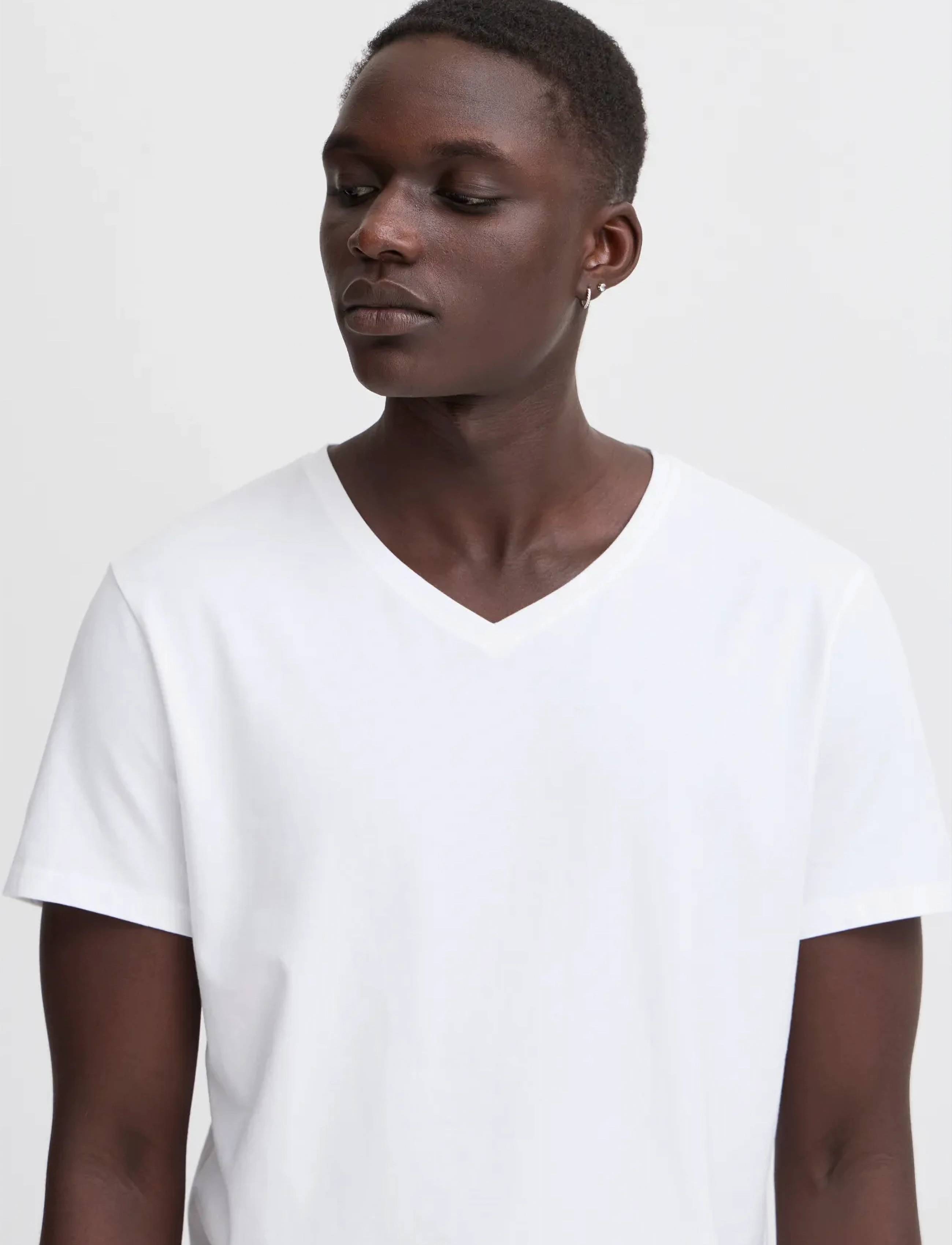 Blend - BHDINTON V-NECK TEE 2-PACK - t-shirts med v-hals - white - 4