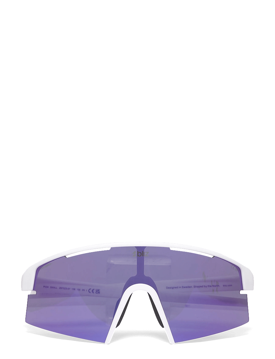 Bliz - P006s - briller - matte white / smoke w purple mirror - 0