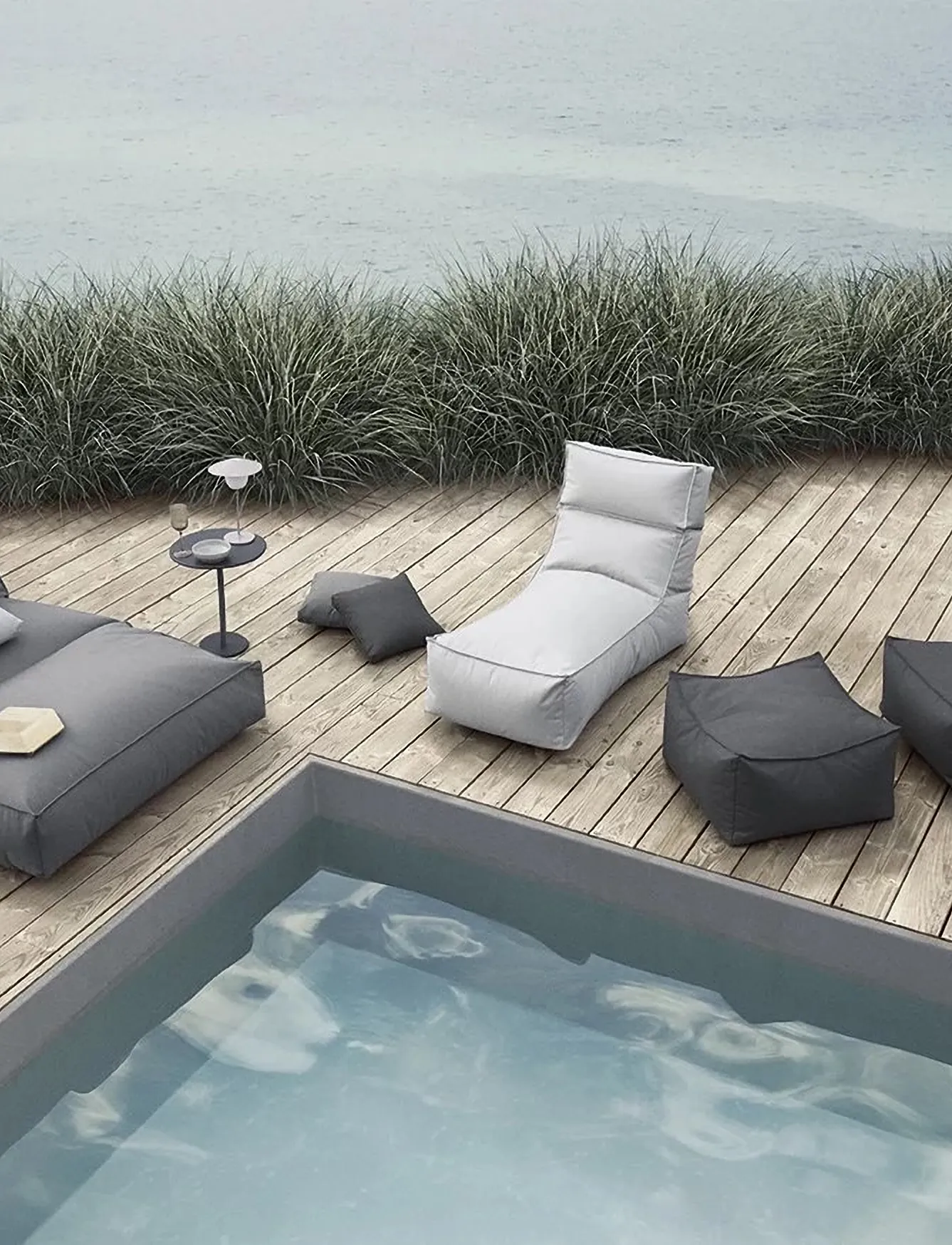 Blomus Lounger - 120 X 60 cm - Stay - Stone, L 118 cm, Grey, Stole & Skamler > Lænestole, Unisex
