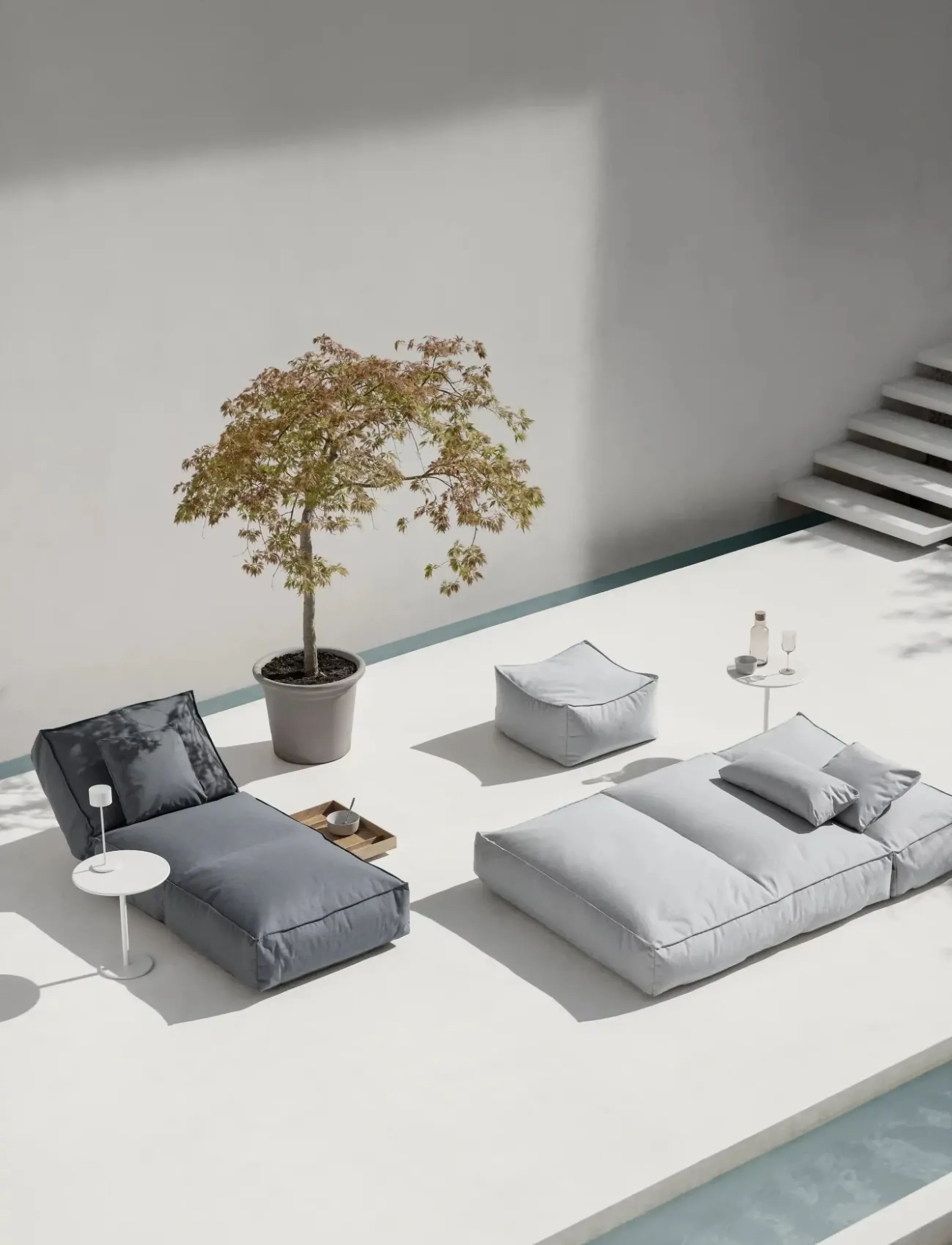Blomus Outdoor Side Table 45 Cm, Ø 40 Cm Stay White, cm, Environment, Weiß - Tables, Homeware