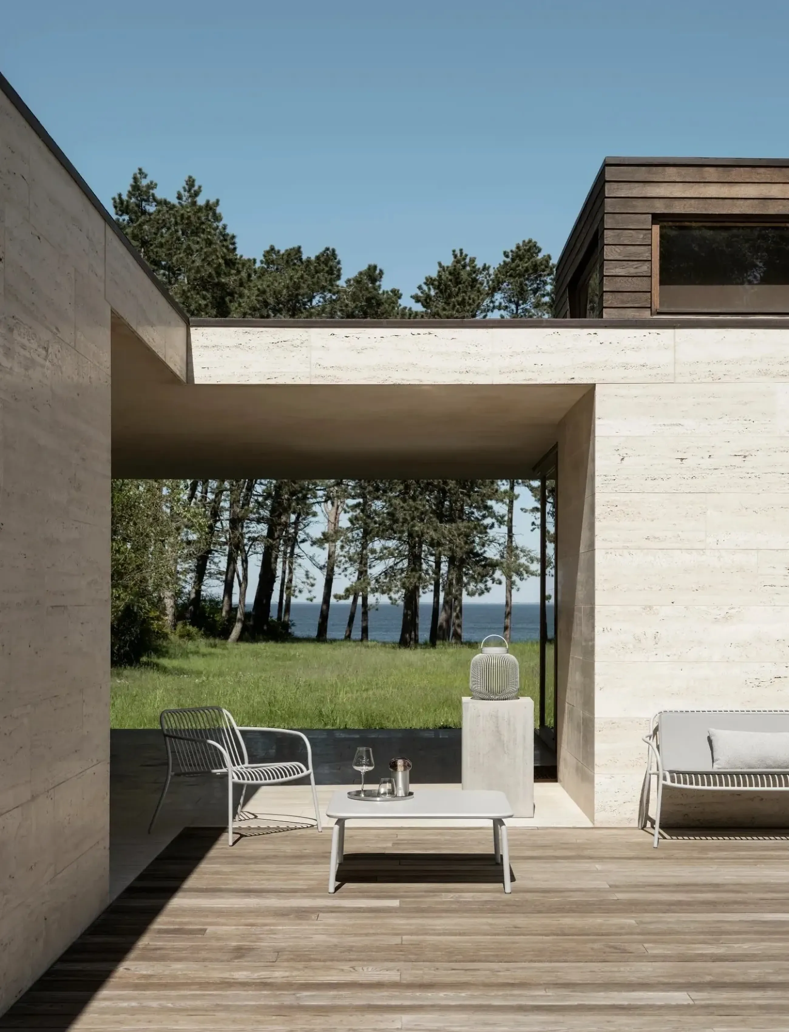 Blomus Lounge Sofa - 66 X 134 X 72 cm - Yua Wire - Silk Grey, L 134.1 cm, Grey, Outdoor Environment > Outdoor Seating, Unisex