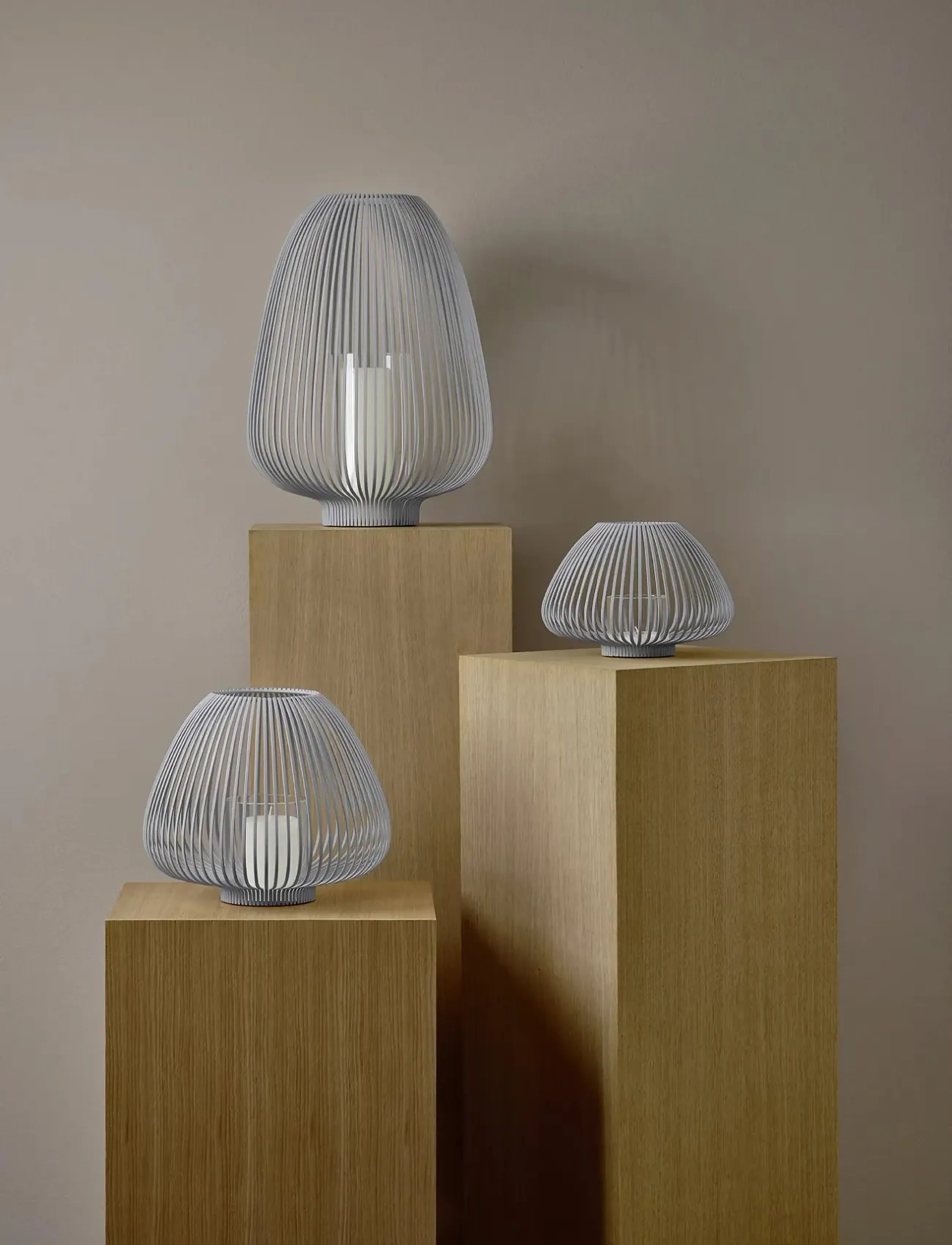 Blomus Lantern L Ø 34,5 X 48 Cm Lyva Steel Grey, 34.5 cm, Outdoor Lighting, Weiß - Lanterns, Homeware